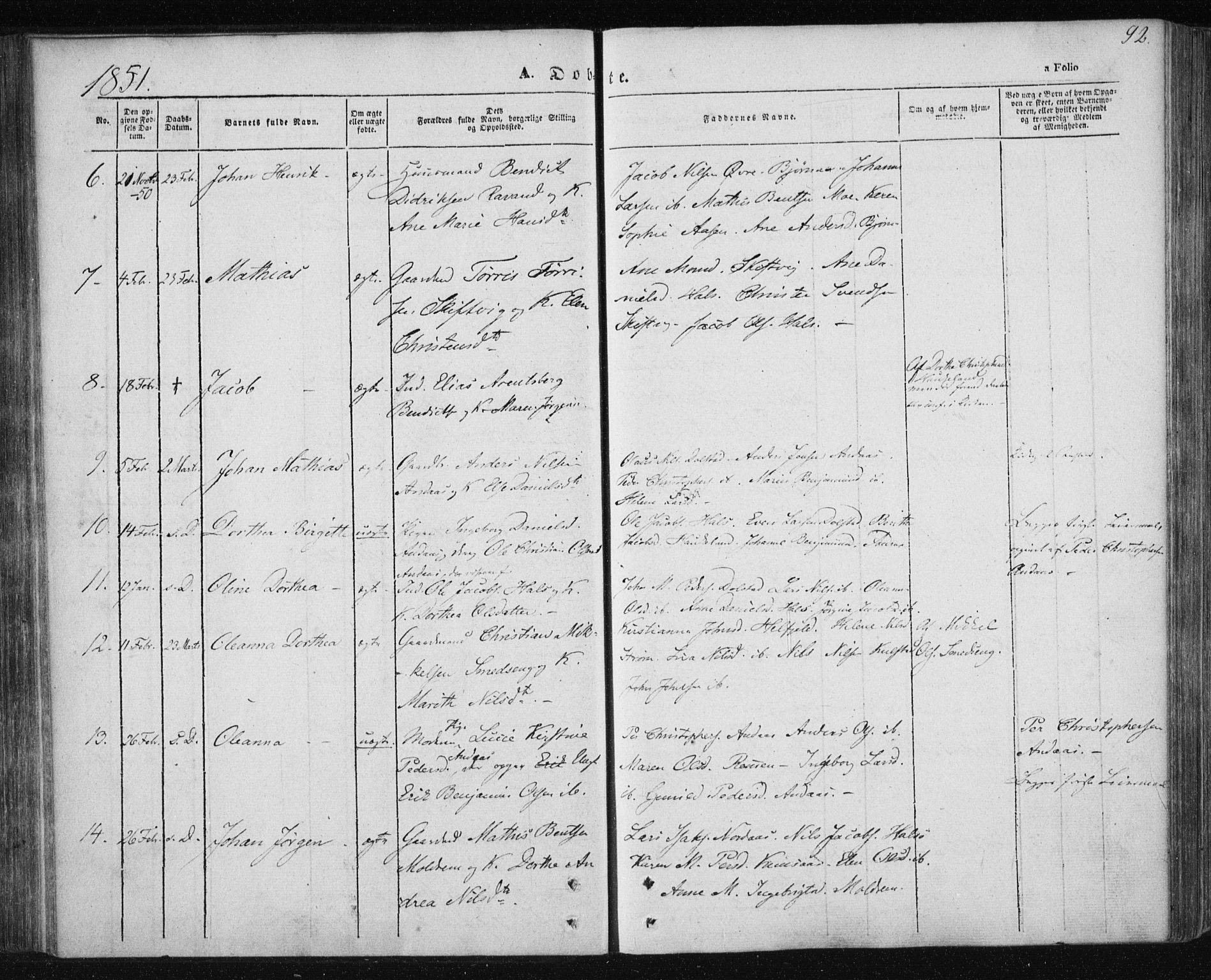 Ministerialprotokoller, klokkerbøker og fødselsregistre - Nordland, AV/SAT-A-1459/820/L0291: Parish register (official) no. 820A12, 1846-1854, p. 92