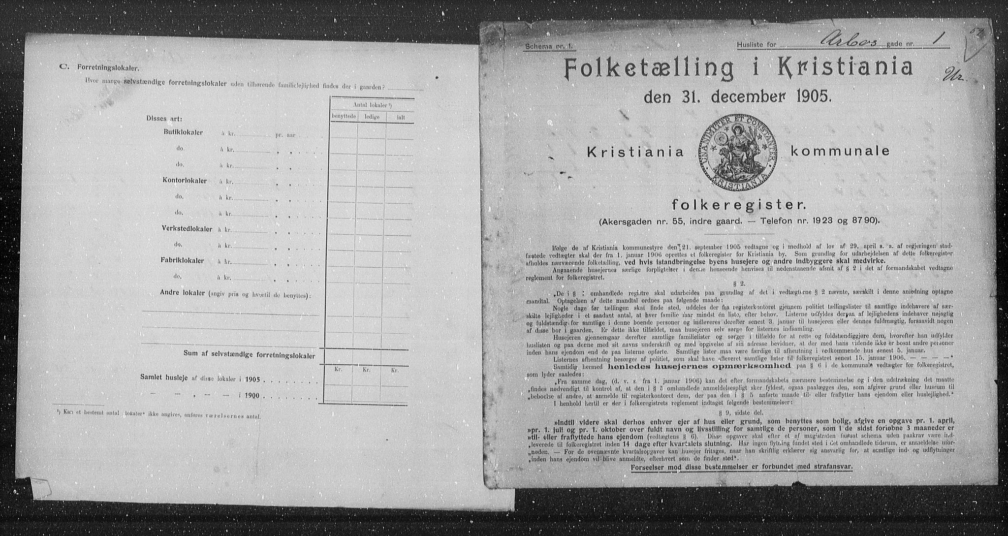 OBA, Municipal Census 1905 for Kristiania, 1905, p. 907