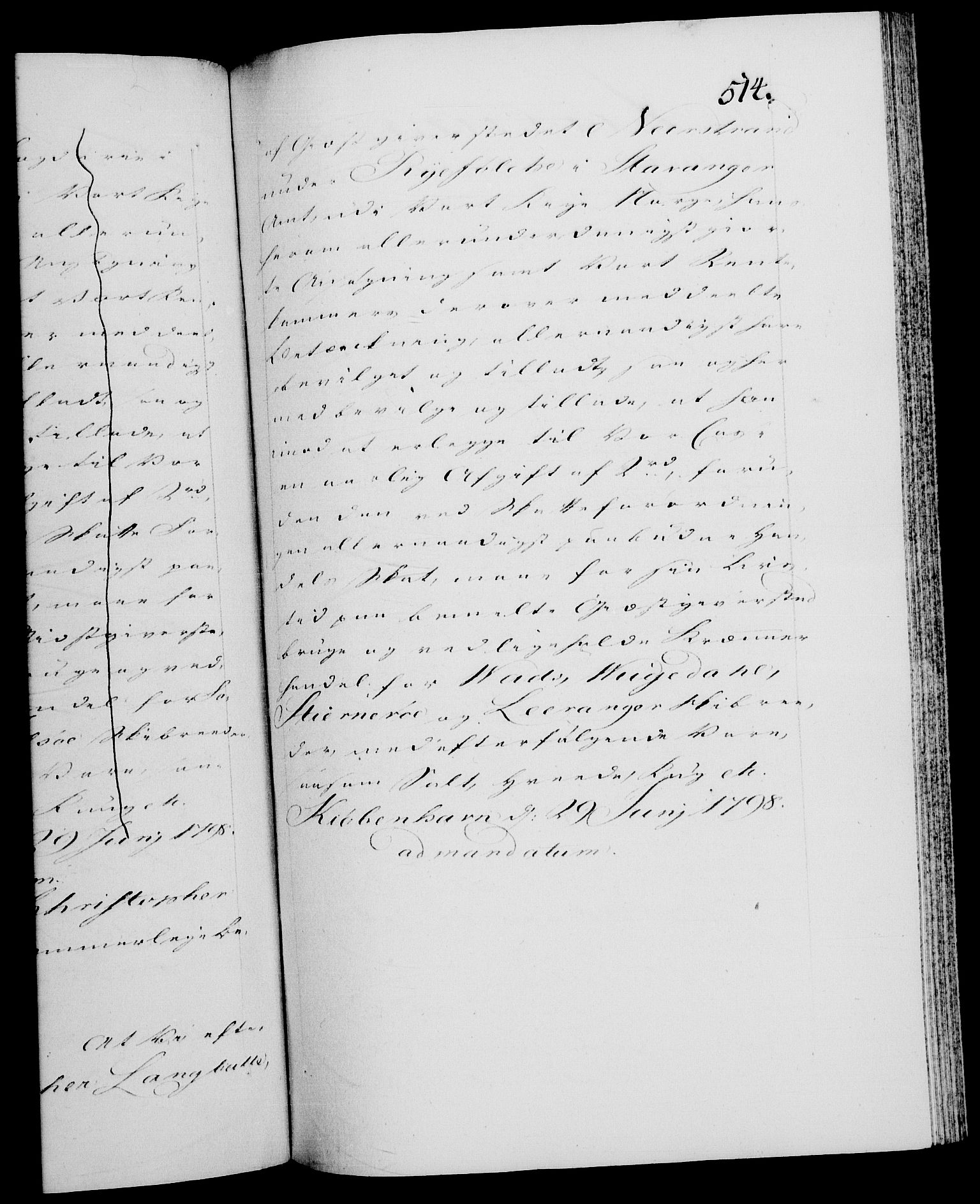 Danske Kanselli 1572-1799, RA/EA-3023/F/Fc/Fca/Fcaa/L0058: Norske registre, 1798, p. 514a