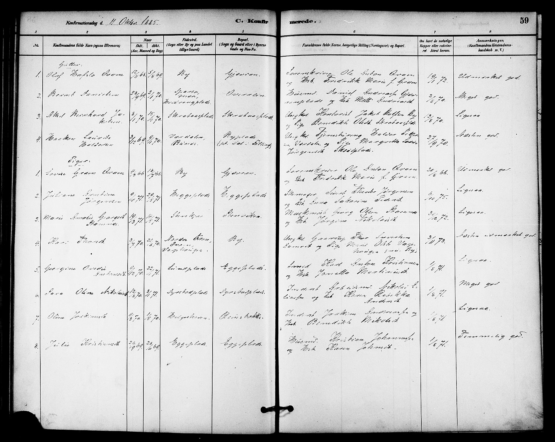 Ministerialprotokoller, klokkerbøker og fødselsregistre - Nord-Trøndelag, SAT/A-1458/740/L0378: Parish register (official) no. 740A01, 1881-1895, p. 59