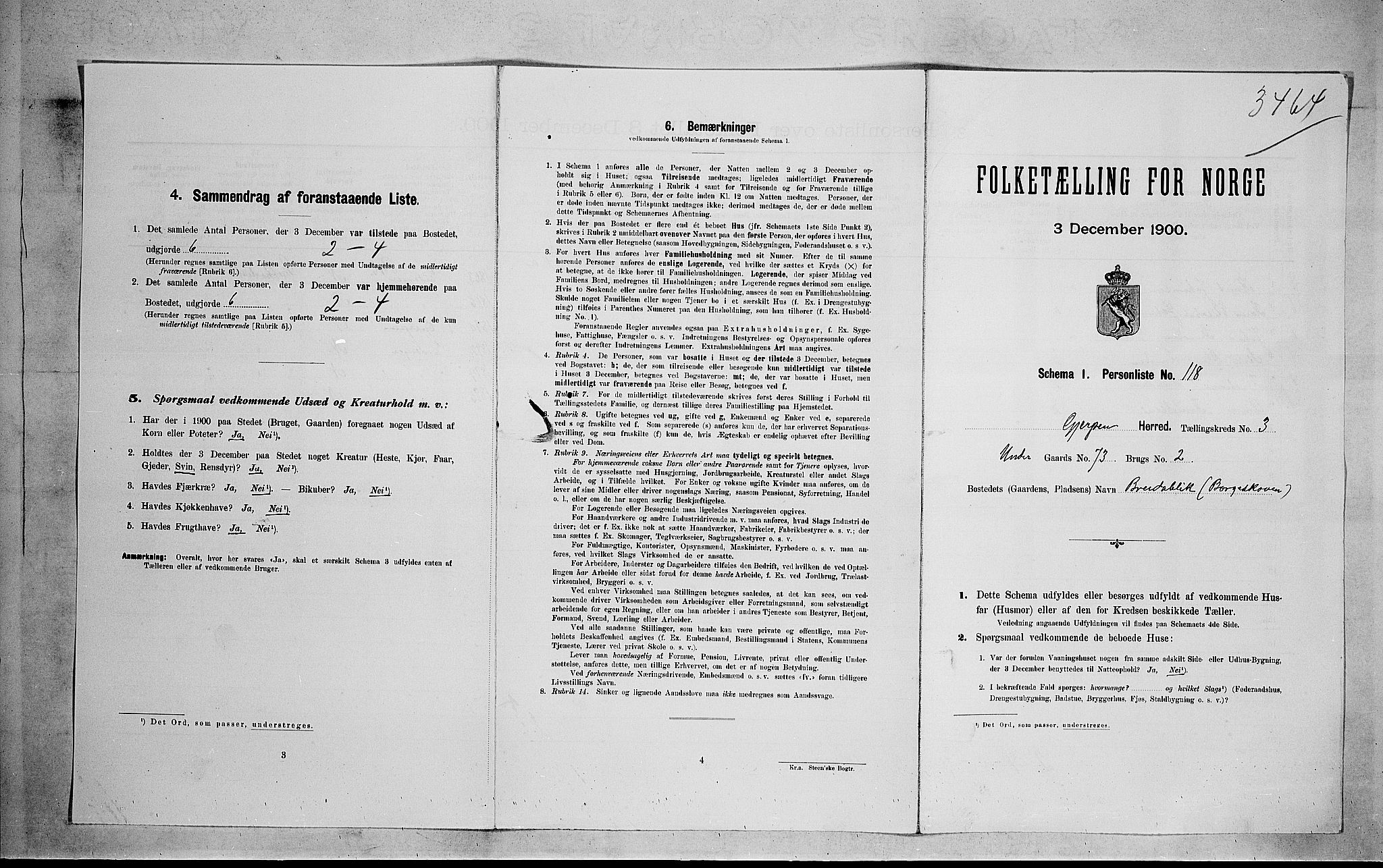 SAKO, 1900 census for Gjerpen, 1900, p. 818