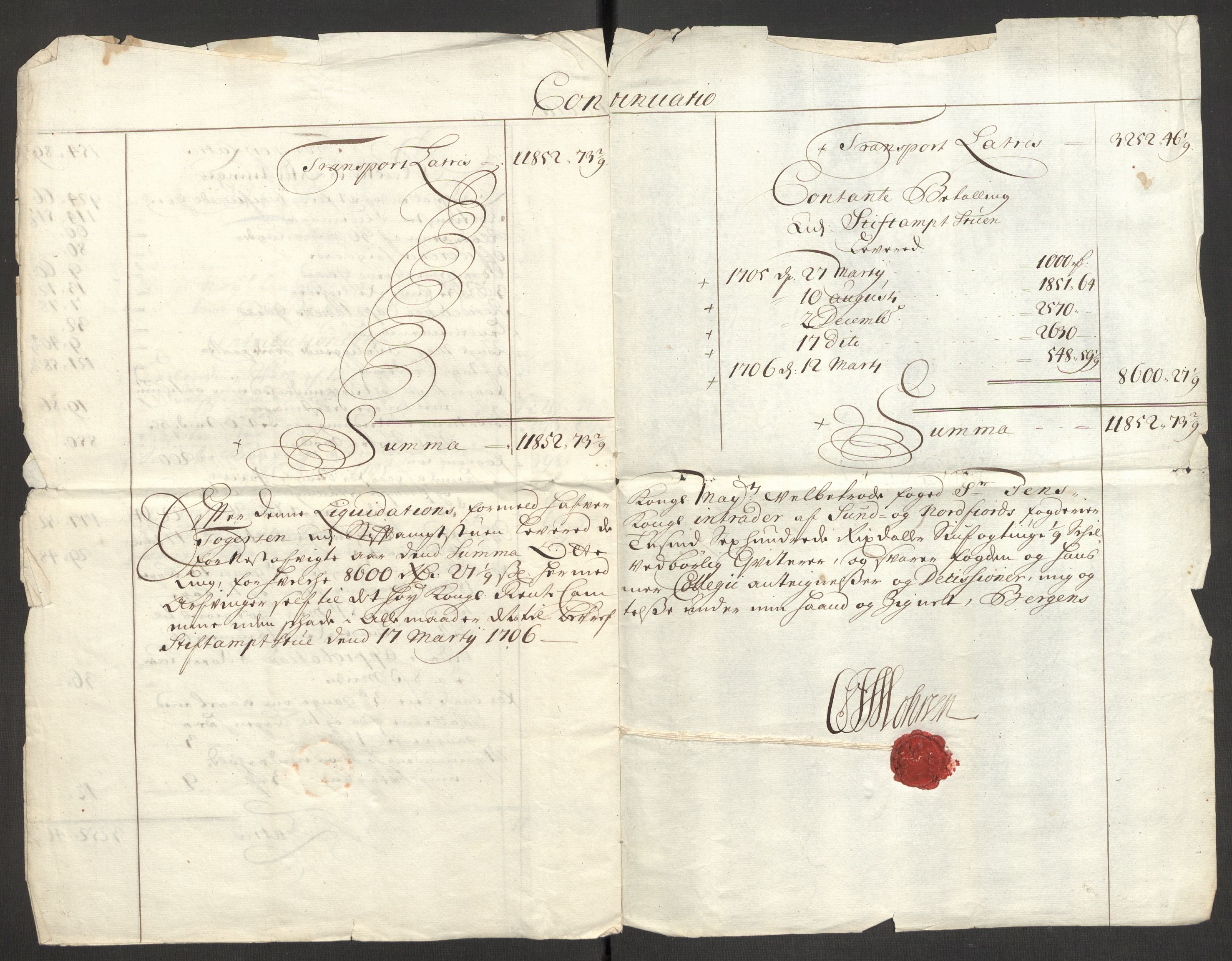 Rentekammeret inntil 1814, Reviderte regnskaper, Fogderegnskap, AV/RA-EA-4092/R53/L3429: Fogderegnskap Sunn- og Nordfjord, 1705, p. 21