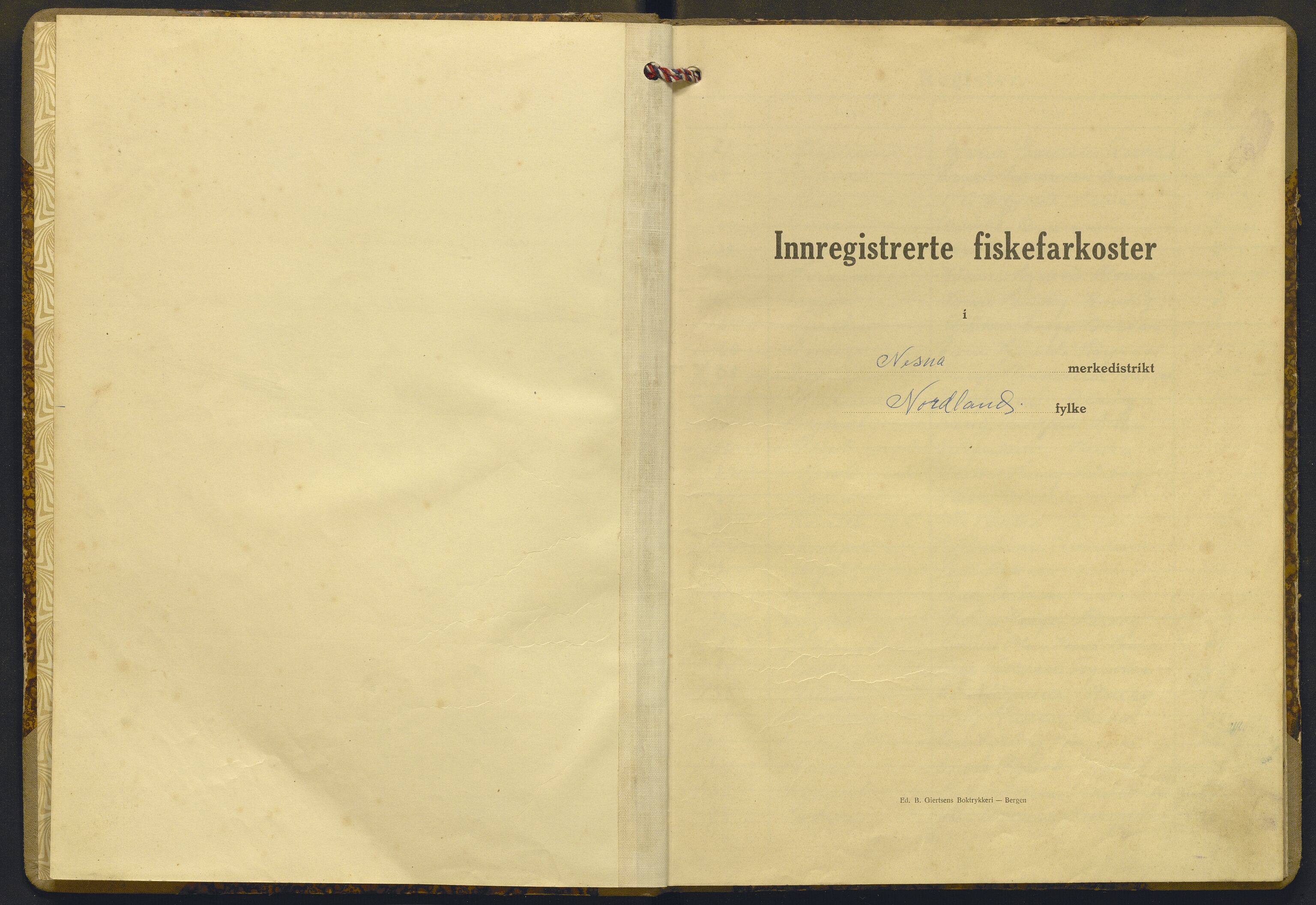 Fiskeridirektoratet - 1 Adm. ledelse - 13 Båtkontoret, AV/SAB-A-2003/I/Ia/Iac/L0132: 135.0343/3 Merkeprotokoll - Nesna, 1939-1944