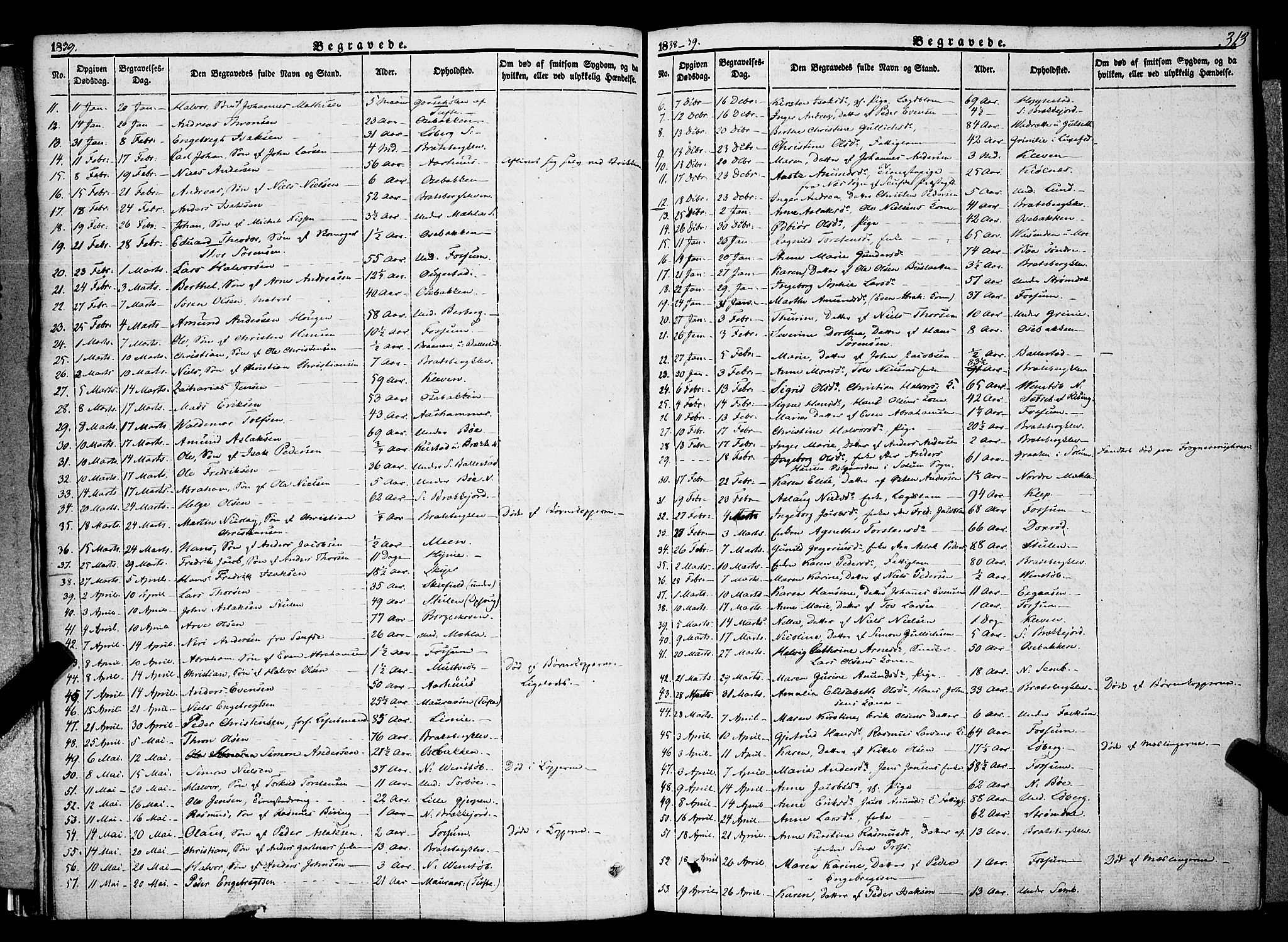 Gjerpen kirkebøker, SAKO/A-265/F/Fa/L0007b: Parish register (official) no. I 7B, 1834-1857, p. 313
