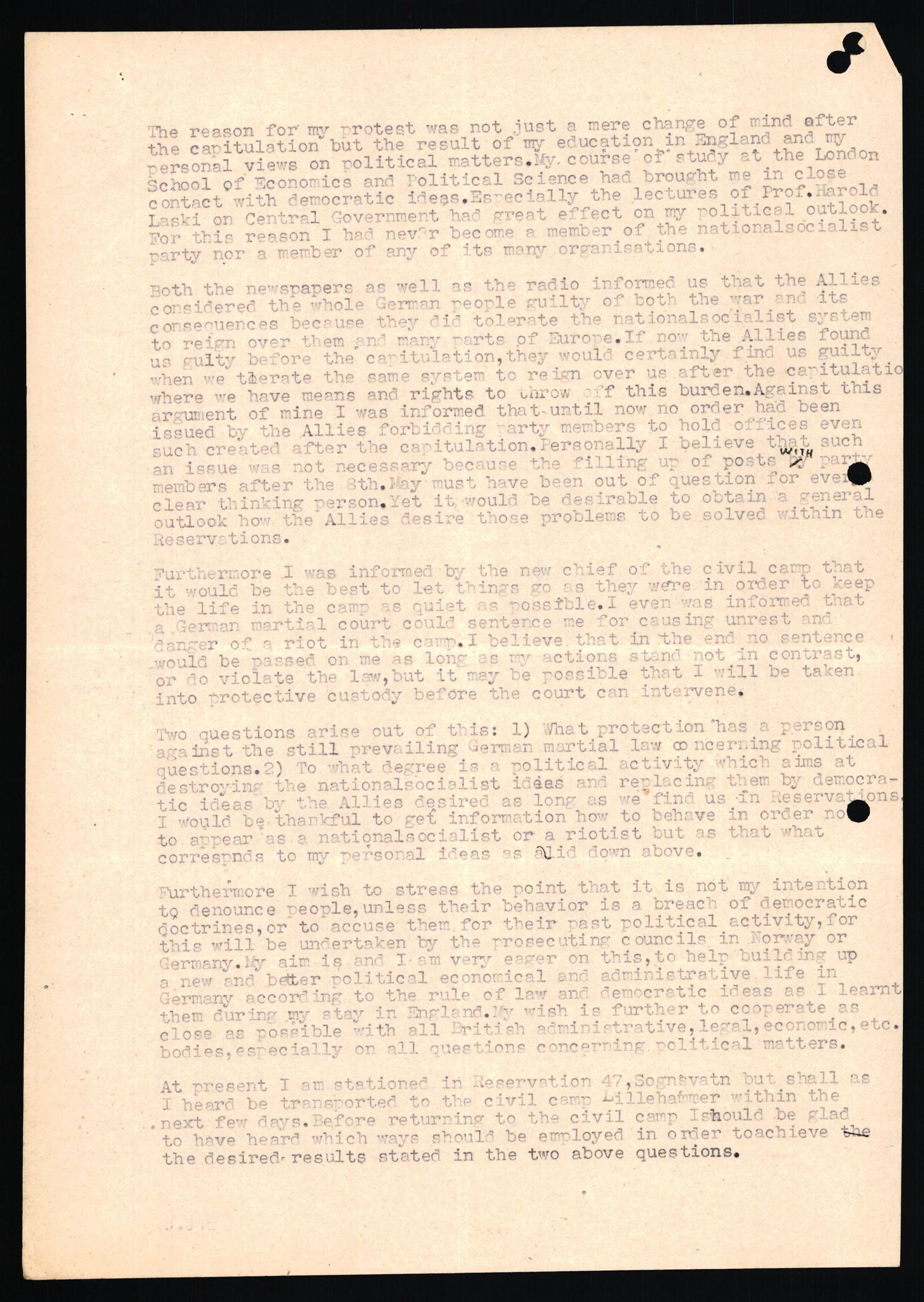 Forsvaret, Forsvarets overkommando II, AV/RA-RAFA-3915/D/Db/L0013: CI Questionaires. Tyske okkupasjonsstyrker i Norge. Tyskere., 1945-1946, p. 272