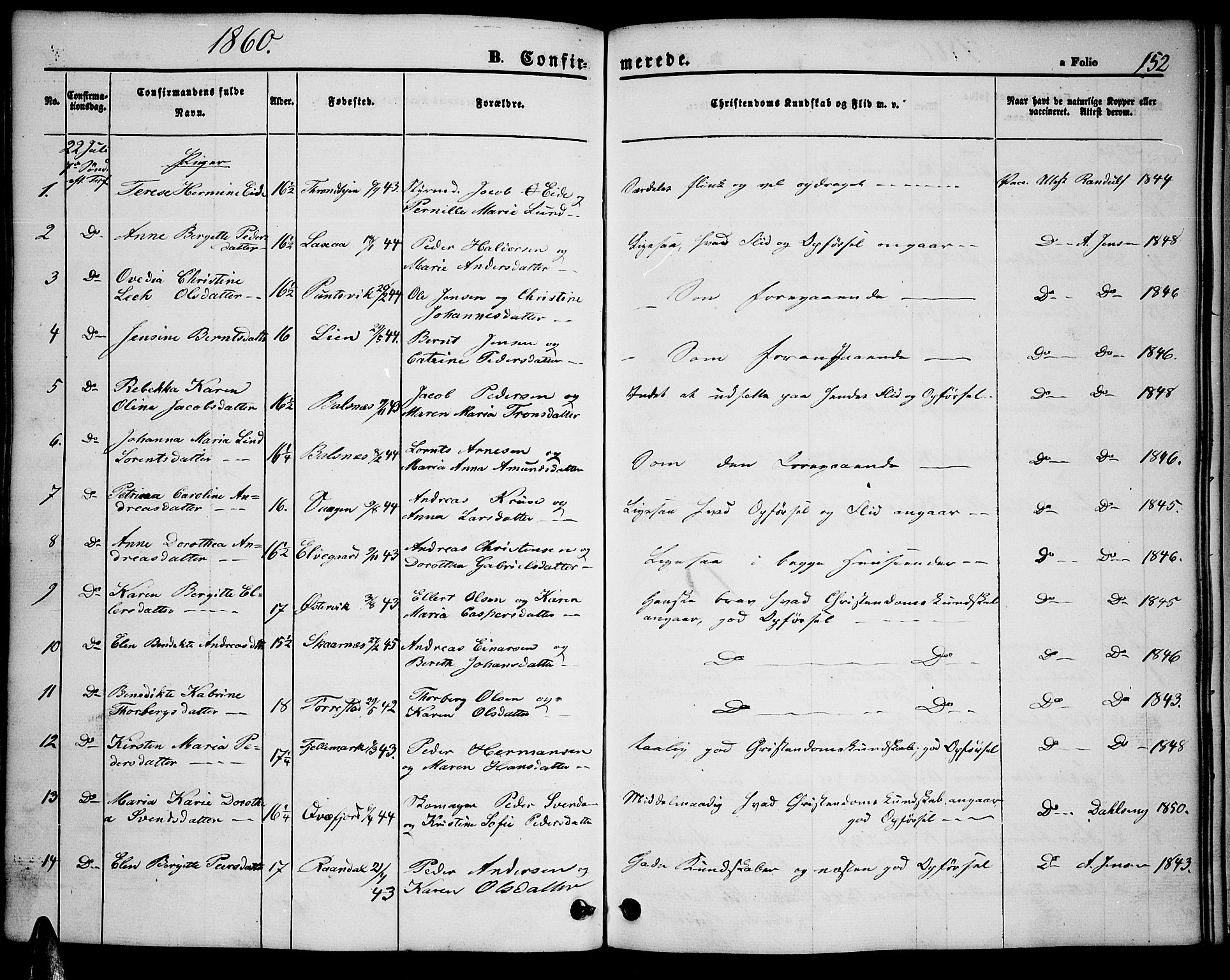 Ministerialprotokoller, klokkerbøker og fødselsregistre - Nordland, AV/SAT-A-1459/863/L0912: Parish register (copy) no. 863C02, 1858-1876, p. 152