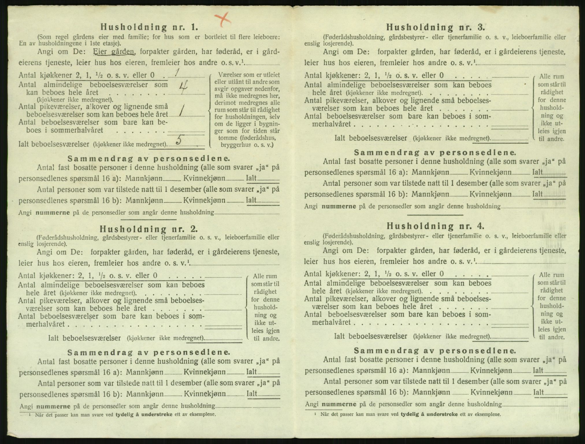 SAST, 1920 census for Klepp, 1920, p. 1183