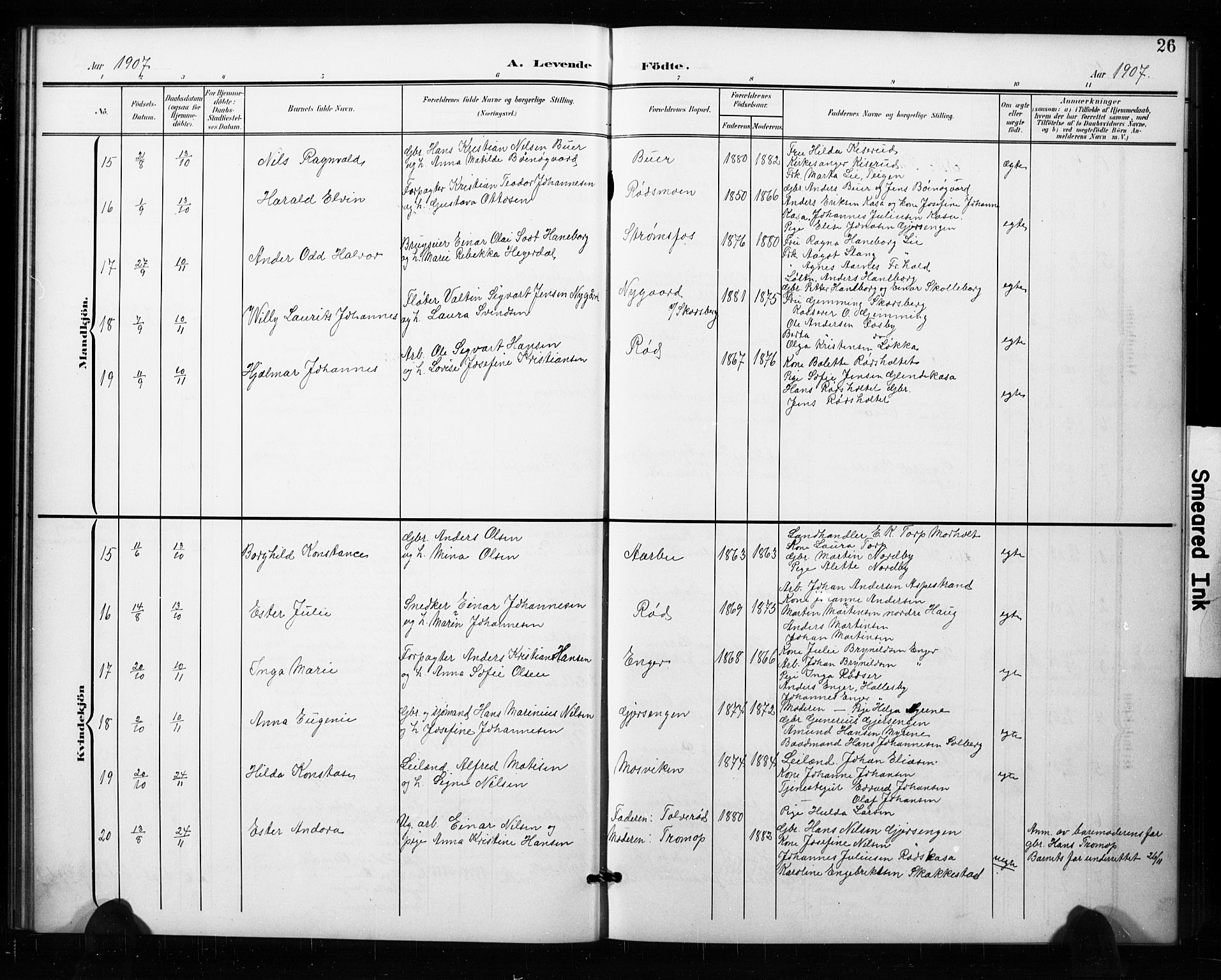 Aremark prestekontor Kirkebøker, AV/SAO-A-10899/G/Ga/L0002: Parish register (copy) no. I 2, 1901-1928, p. 26