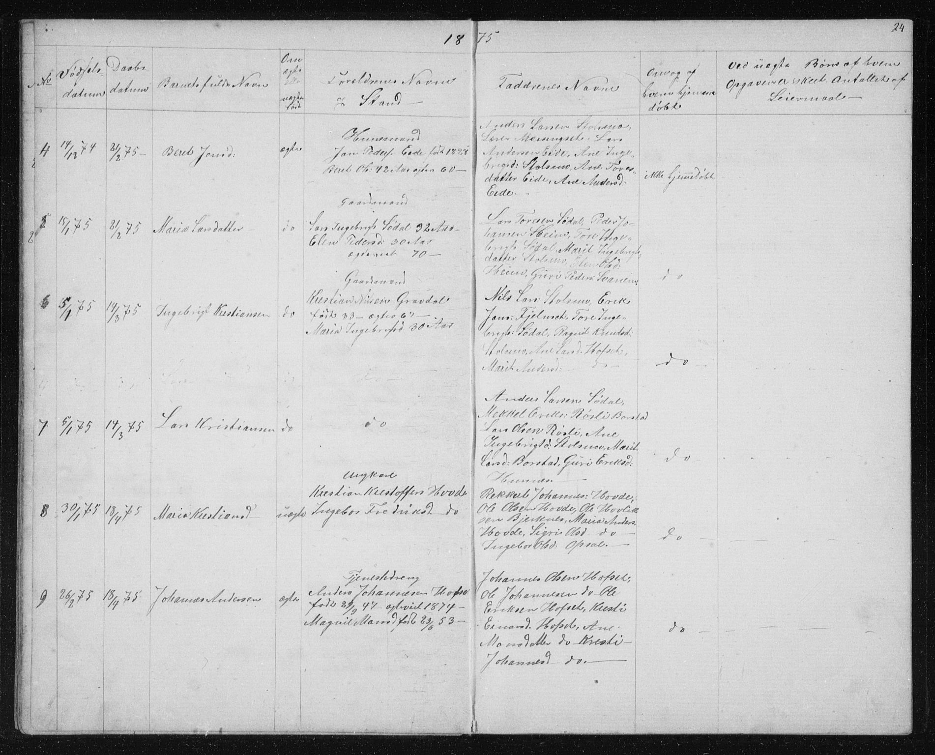 Ministerialprotokoller, klokkerbøker og fødselsregistre - Sør-Trøndelag, SAT/A-1456/631/L0513: Parish register (copy) no. 631C01, 1869-1879, p. 24
