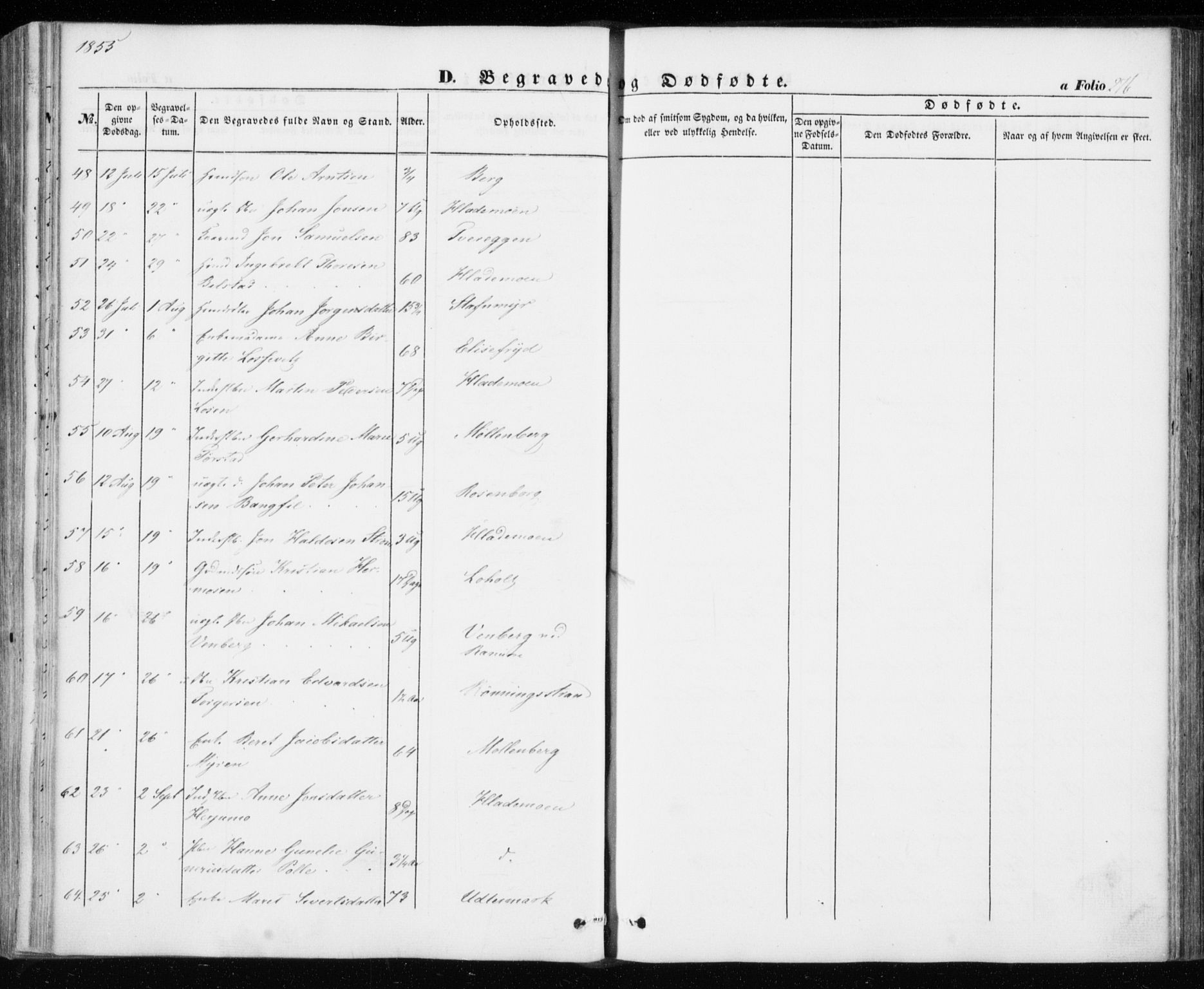 Ministerialprotokoller, klokkerbøker og fødselsregistre - Sør-Trøndelag, AV/SAT-A-1456/606/L0291: Parish register (official) no. 606A06, 1848-1856, p. 276