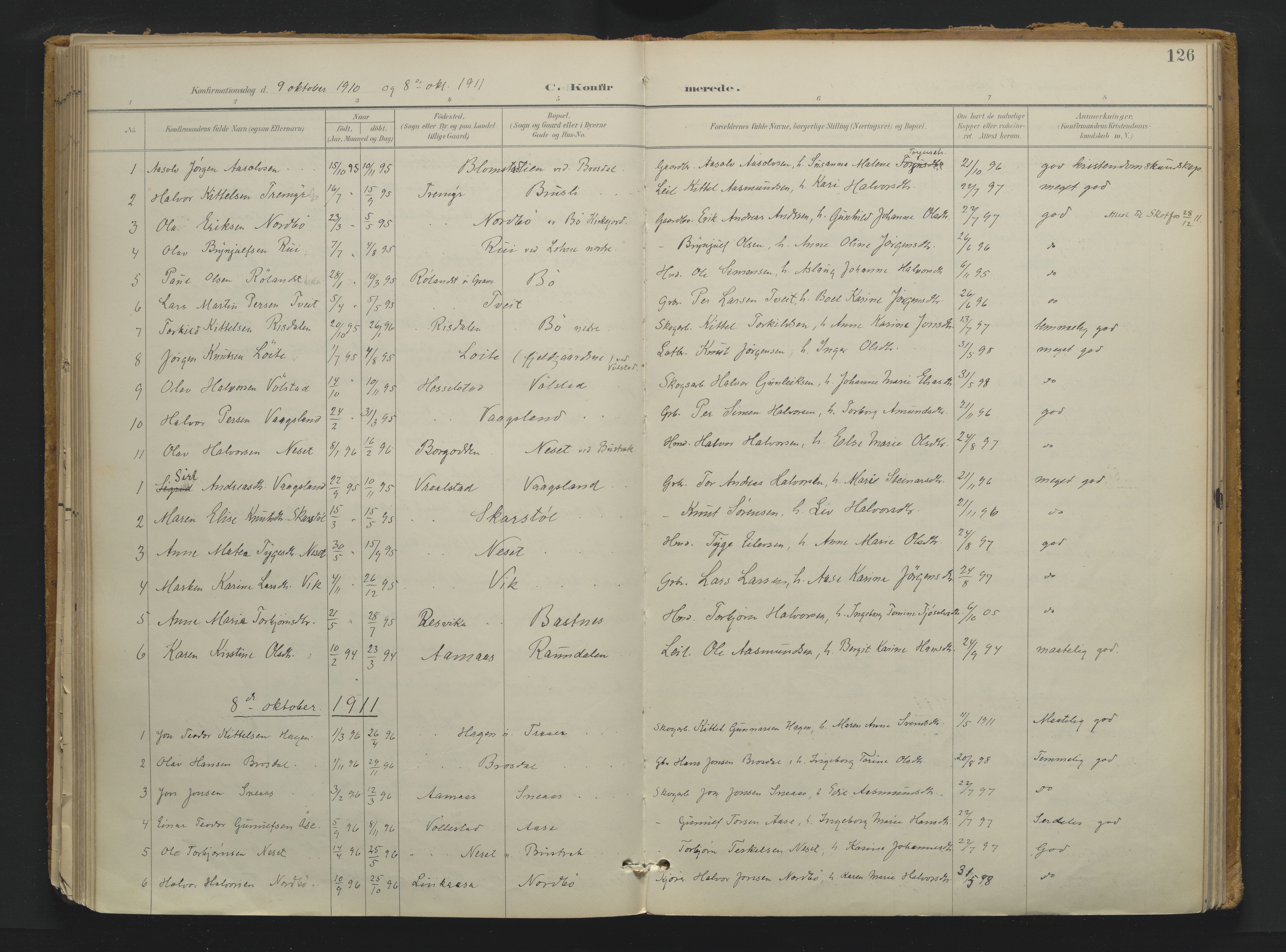 Drangedal kirkebøker, SAKO/A-258/F/Fa/L0013: Parish register (official) no. 13, 1895-1919, p. 126