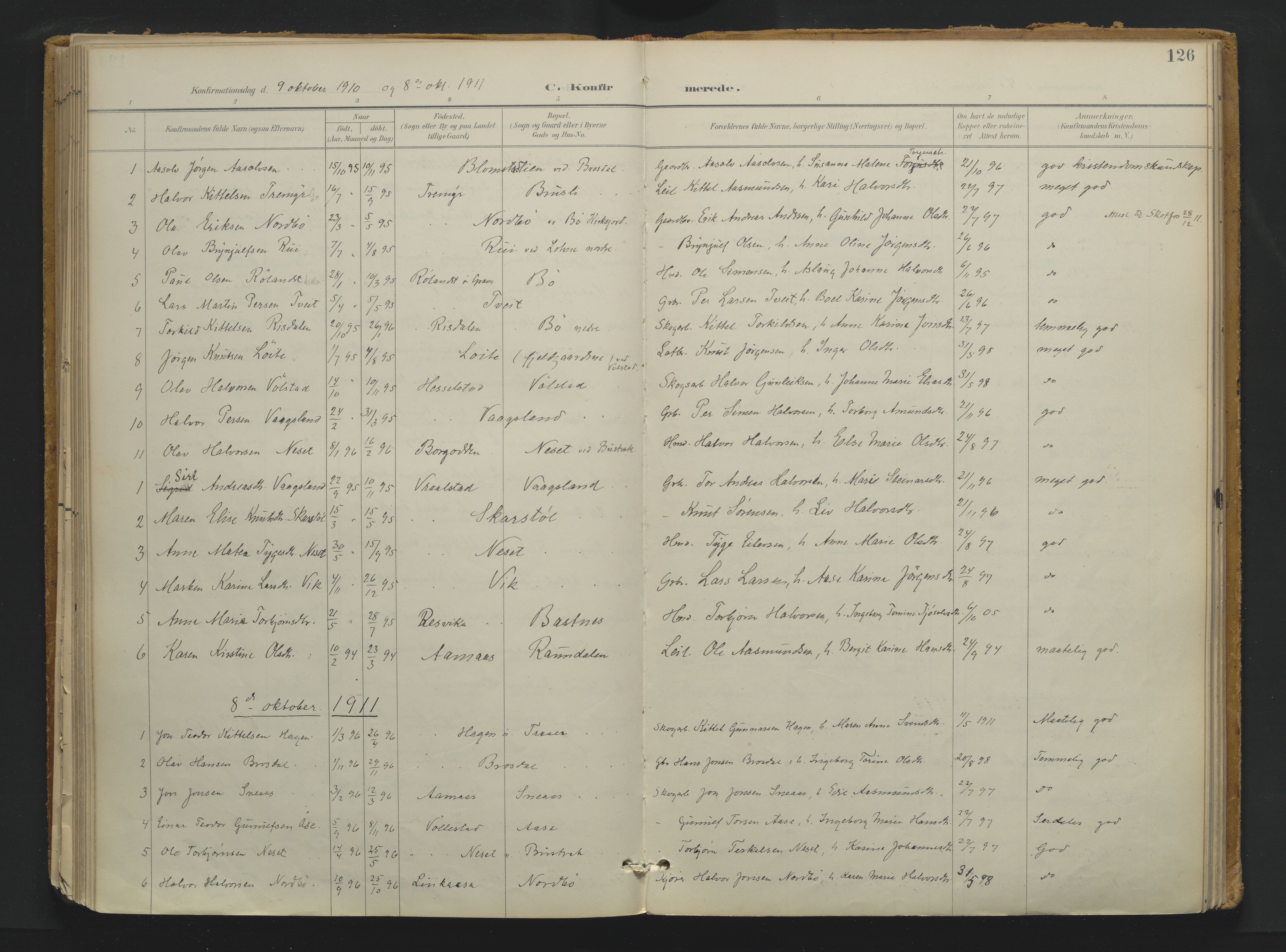 Drangedal kirkebøker, AV/SAKO-A-258/F/Fa/L0013: Parish register (official) no. 13, 1895-1919, p. 126
