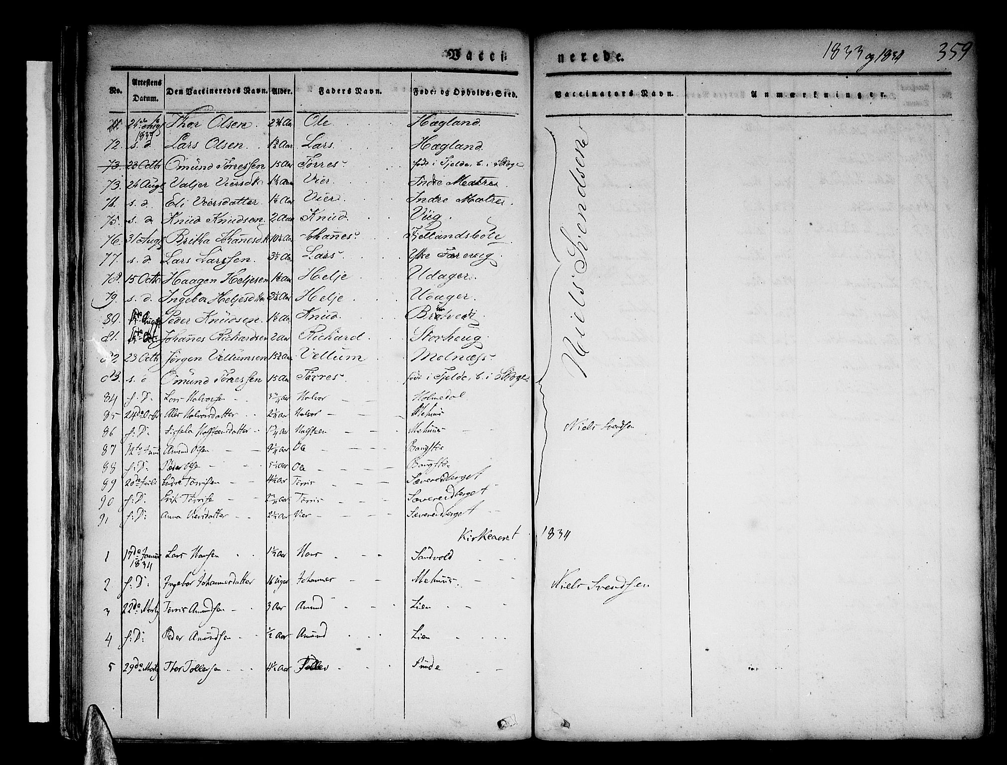 Skånevik sokneprestembete, AV/SAB-A-77801/H/Haa: Parish register (official) no. A 4, 1828-1848, p. 359