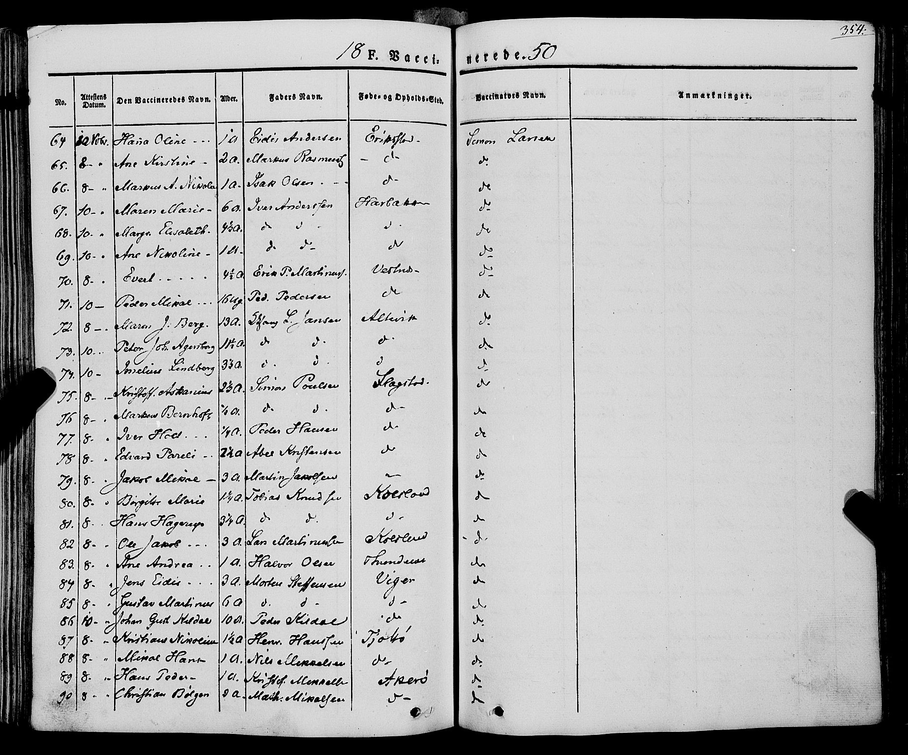 Trondenes sokneprestkontor, SATØ/S-1319/H/Ha/L0009kirke: Parish register (official) no. 9, 1841-1852, p. 354