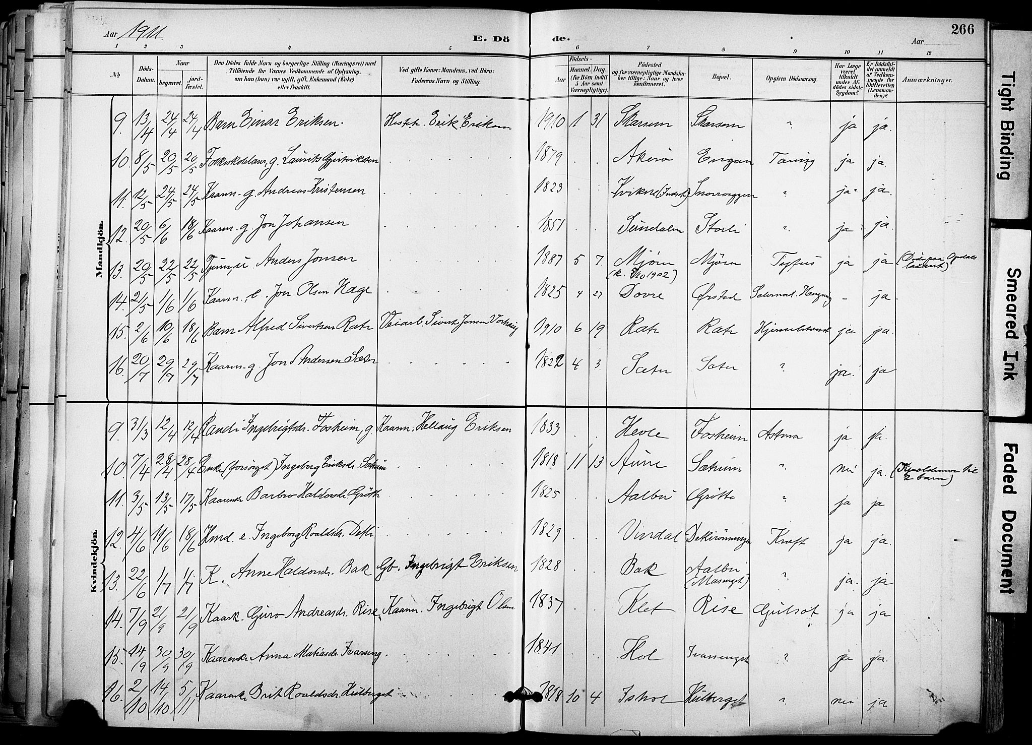 Ministerialprotokoller, klokkerbøker og fødselsregistre - Sør-Trøndelag, AV/SAT-A-1456/678/L0902: Parish register (official) no. 678A11, 1895-1911, p. 266