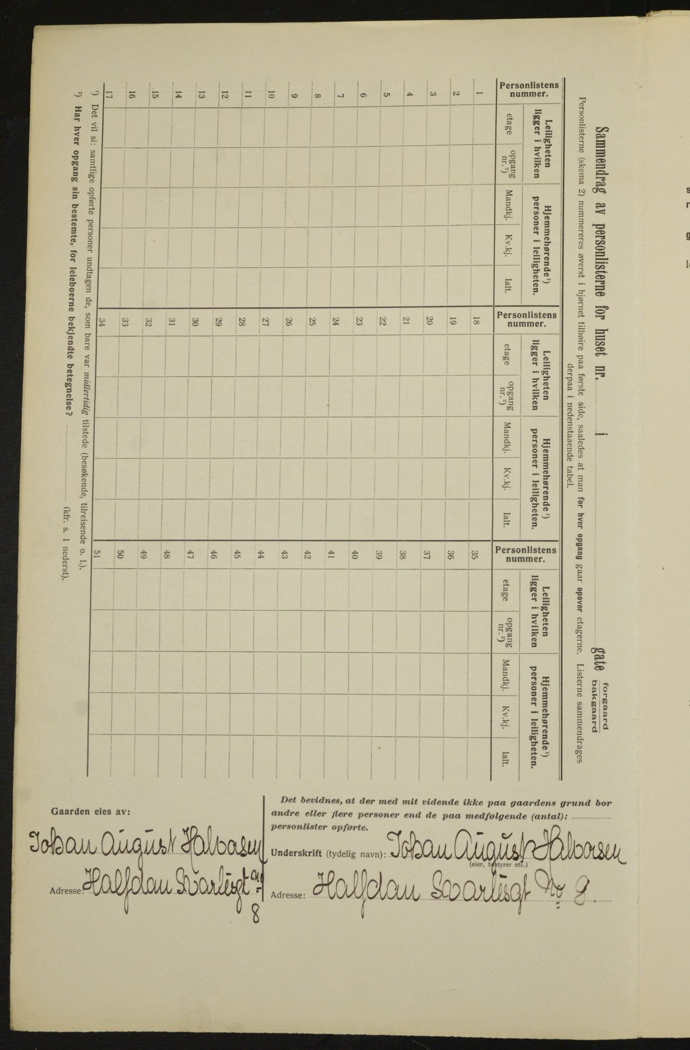 OBA, Municipal Census 1913 for Kristiania, 1913, p. 34210