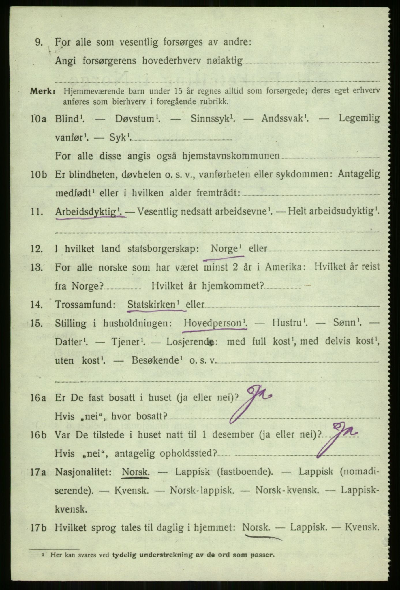 SATØ, 1920 census for Hillesøy, 1920, p. 3270