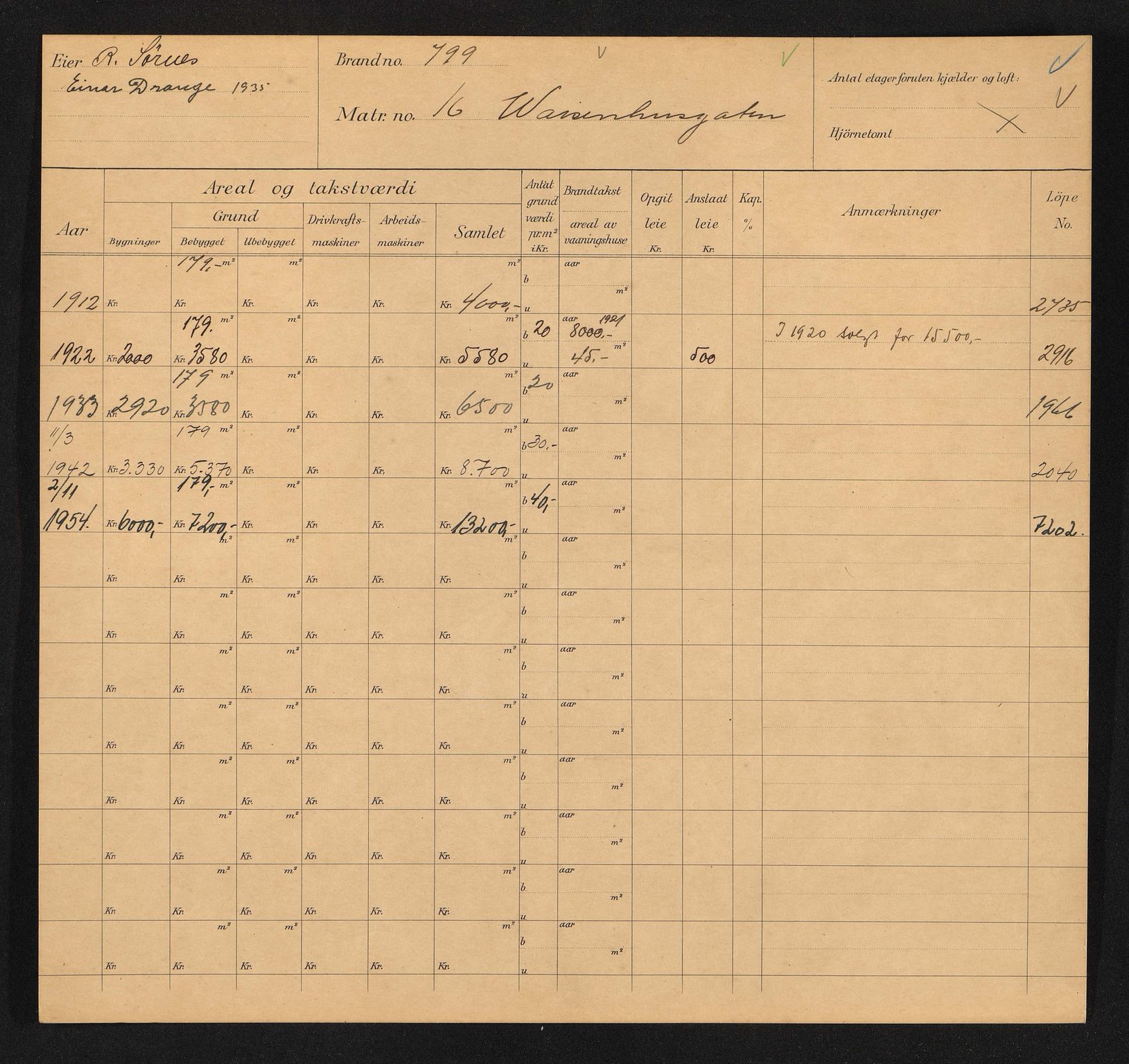 Stavanger kommune. Skattetakstvesenet, BYST/A-0440/F/Fa/Faa/L0044/0004: Skattetakstkort / Vaisenhusgata 3 - 60