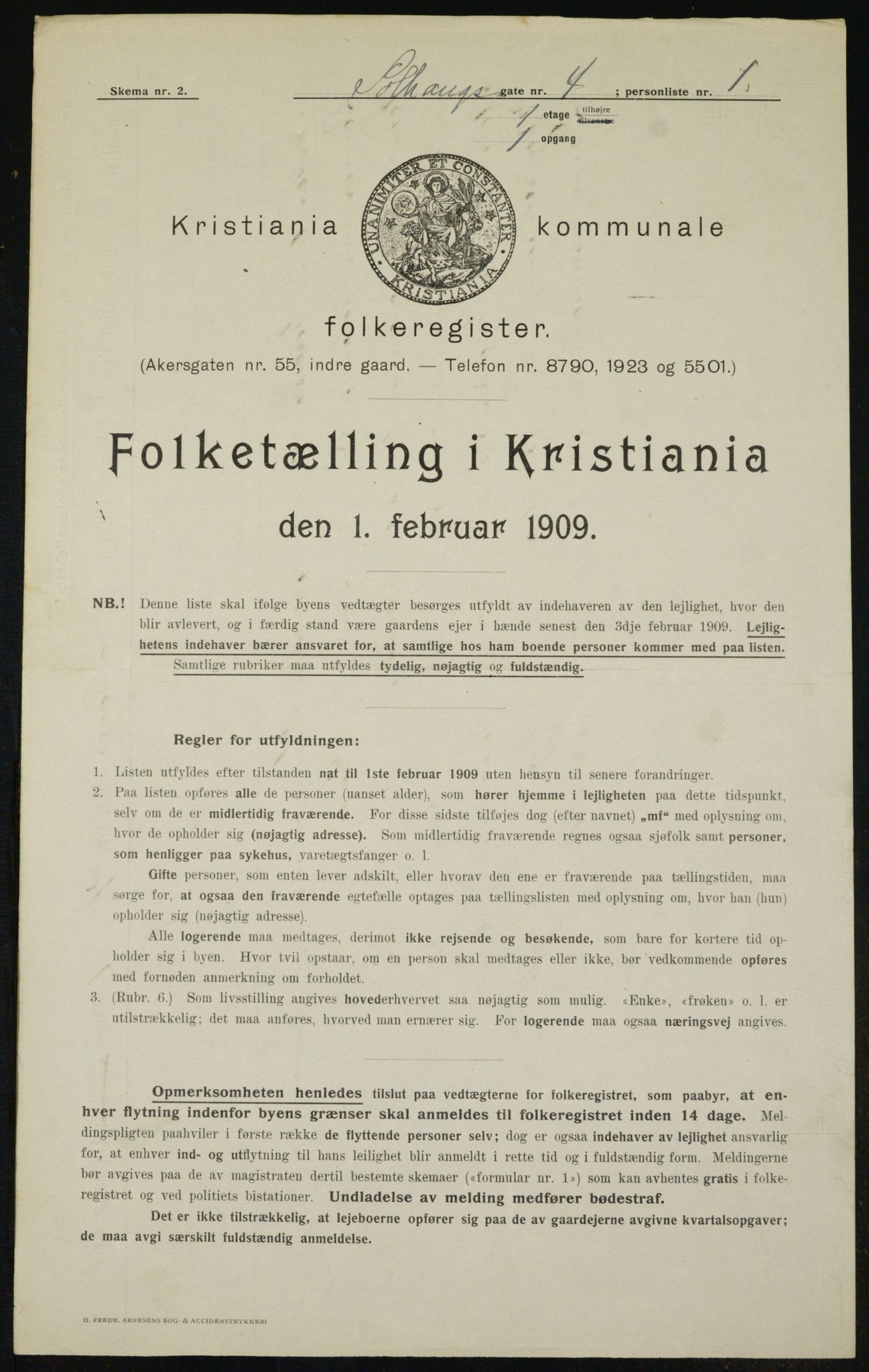 OBA, Municipal Census 1909 for Kristiania, 1909, p. 90148