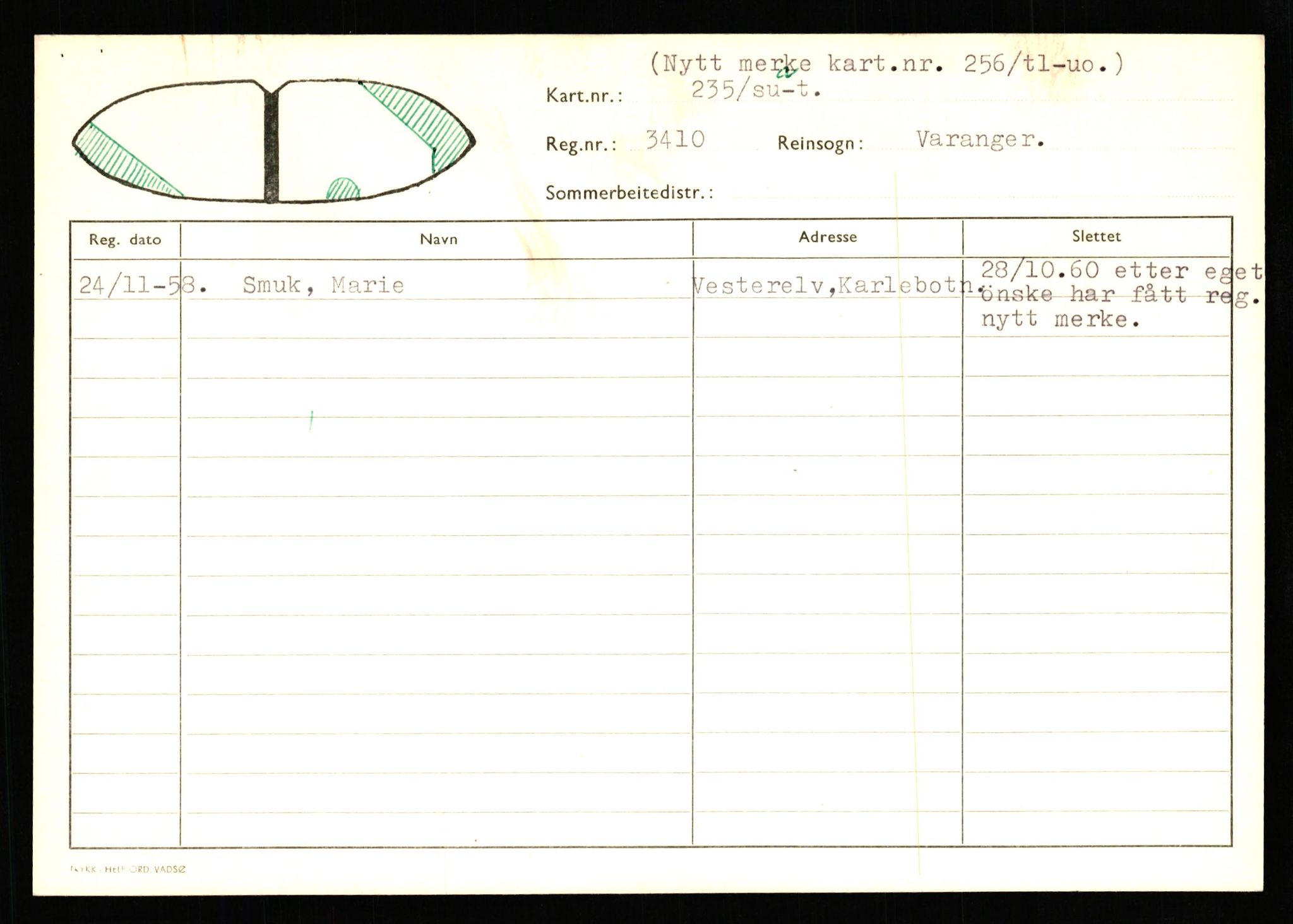 Lappefogden i Finnmark/Reindriftsforvaltningen Øst-Finnmark, AV/SATØ-S-1461/G/Ge/Gea/L0007: Slettede reinmerker: Karasjok, Kautokeino, Polmak og Varanger, 1934-1992, p. 485