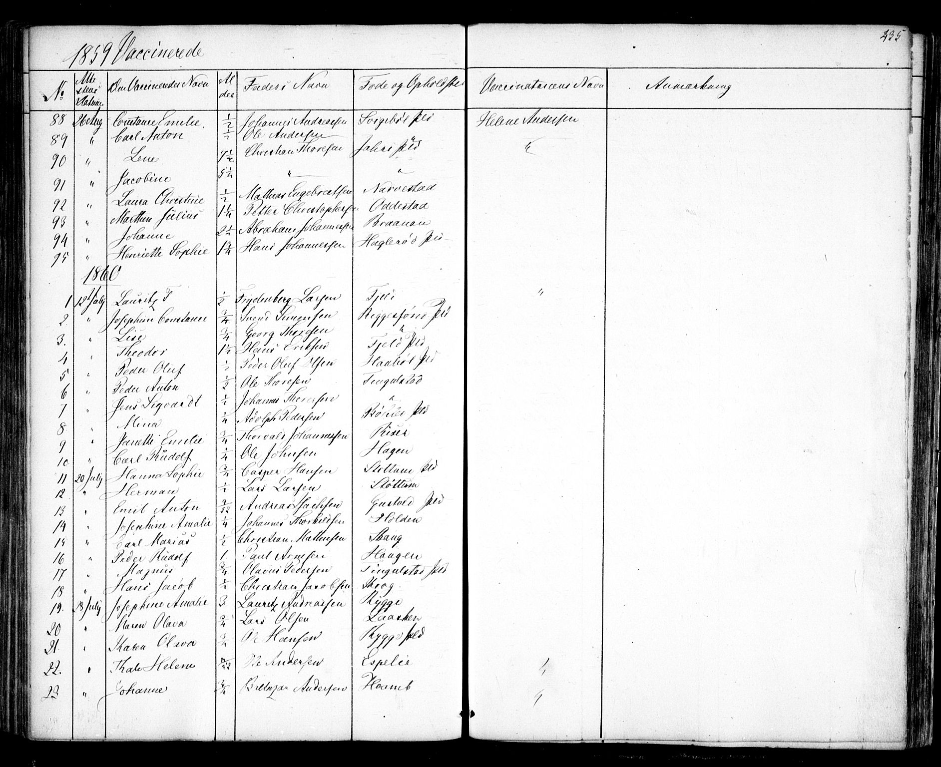 Hobøl prestekontor Kirkebøker, AV/SAO-A-2002/F/Fa/L0003: Parish register (official) no. I 3, 1842-1864, p. 435