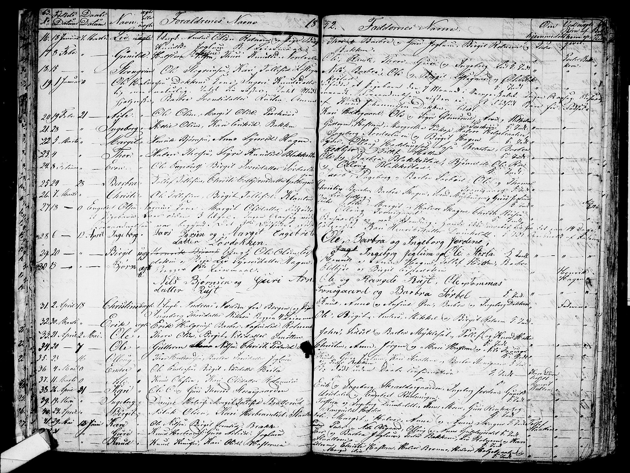 Gol kirkebøker, AV/SAKO-A-226/G/Ga/L0001: Parish register (copy) no. I 1, 1841-1860, p. 63-64