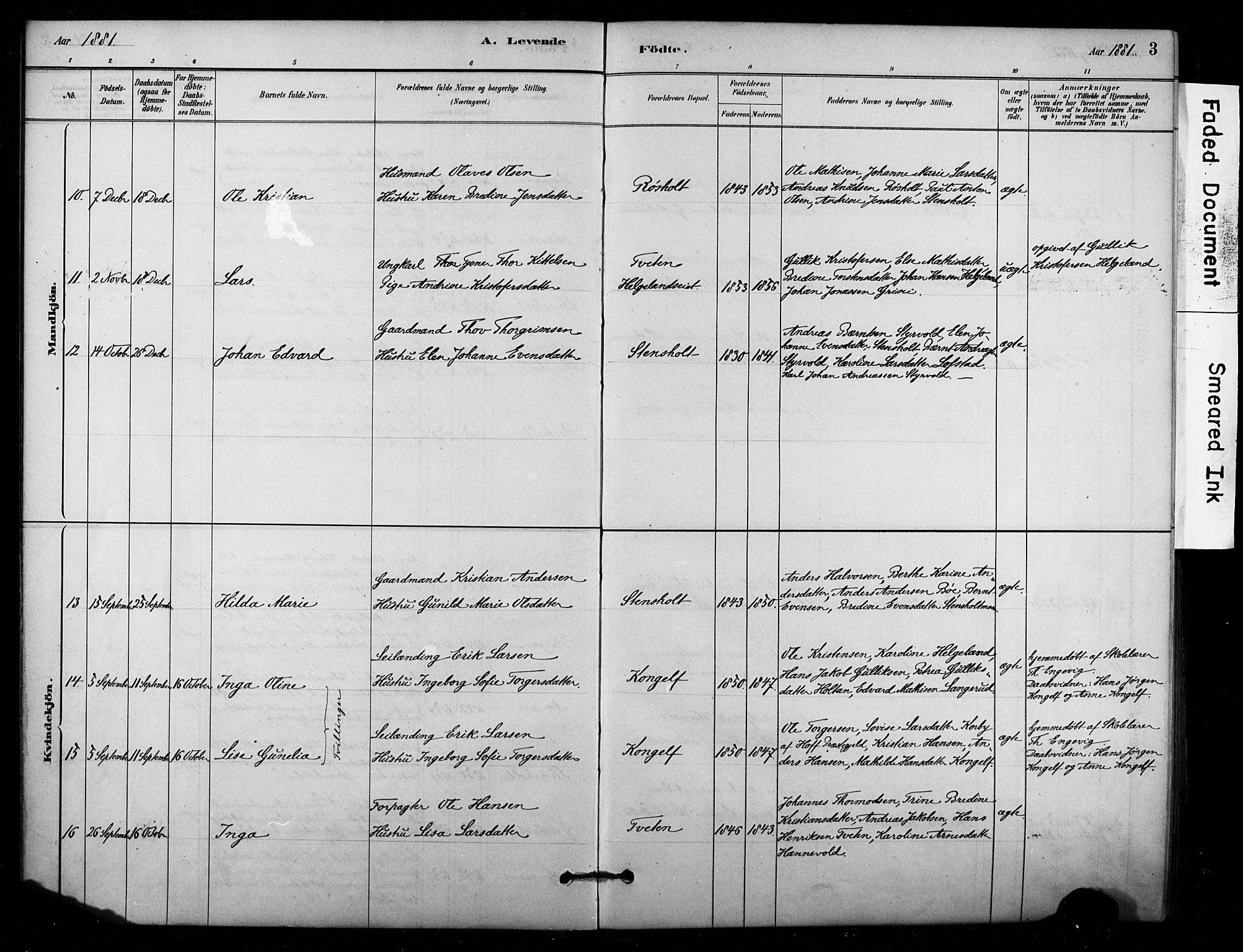 Lardal kirkebøker, SAKO/A-350/F/Fd/L0001: Parish register (official) no. IV 1, 1881-1907, p. 3