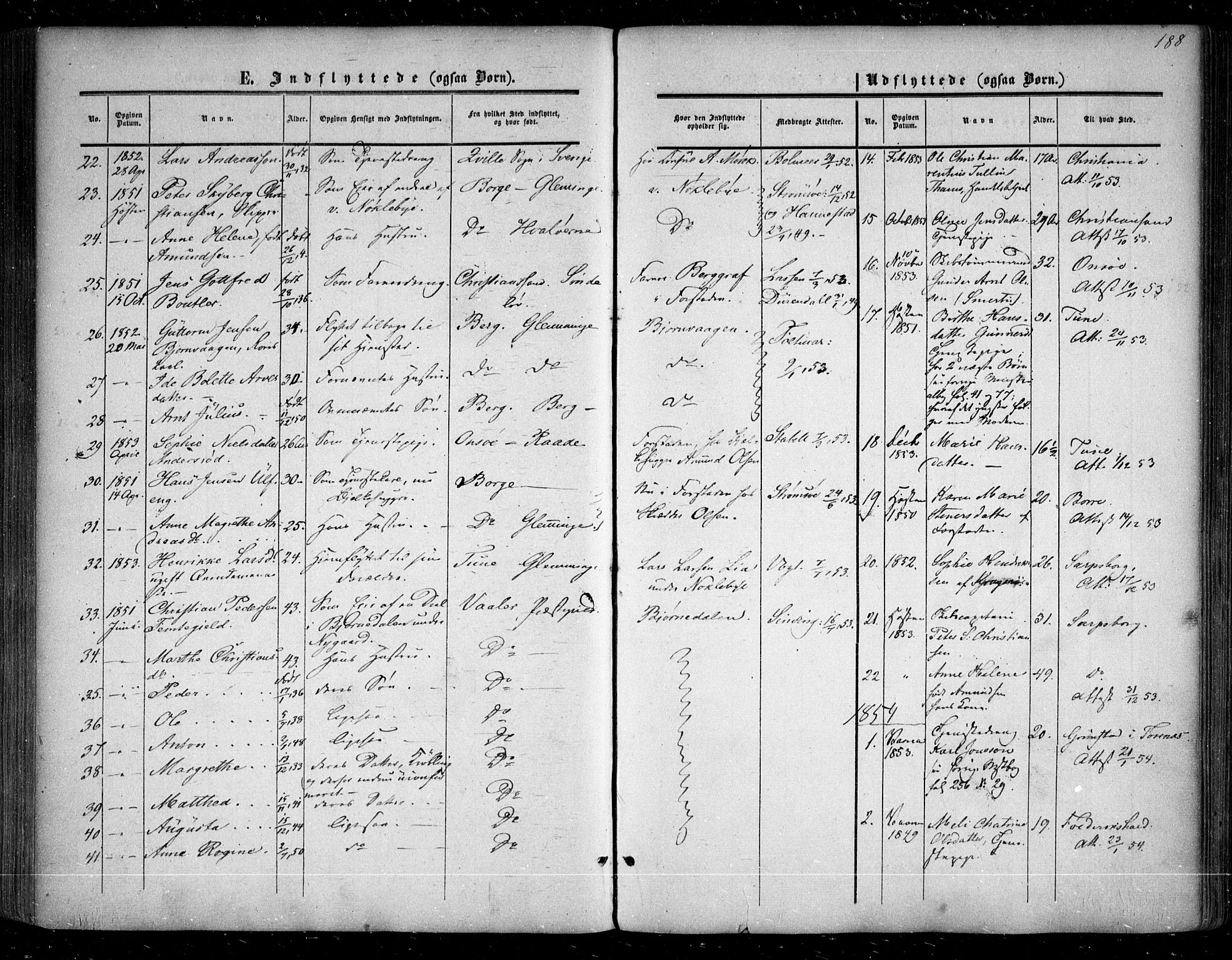 Glemmen prestekontor Kirkebøker, SAO/A-10908/F/Fa/L0007: Parish register (official) no. 7, 1853-1862, p. 188