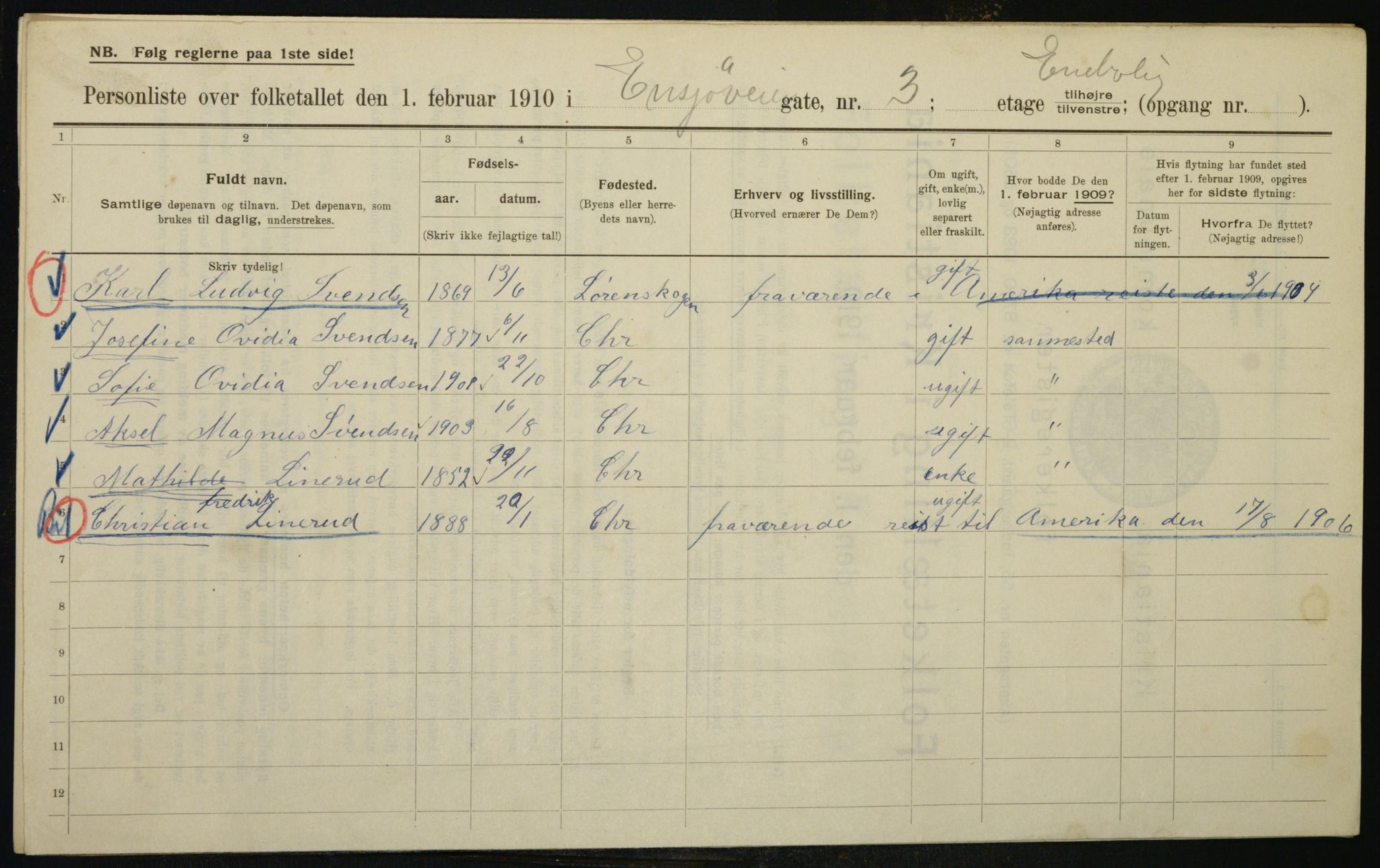 OBA, Municipal Census 1910 for Kristiania, 1910, p. 20090