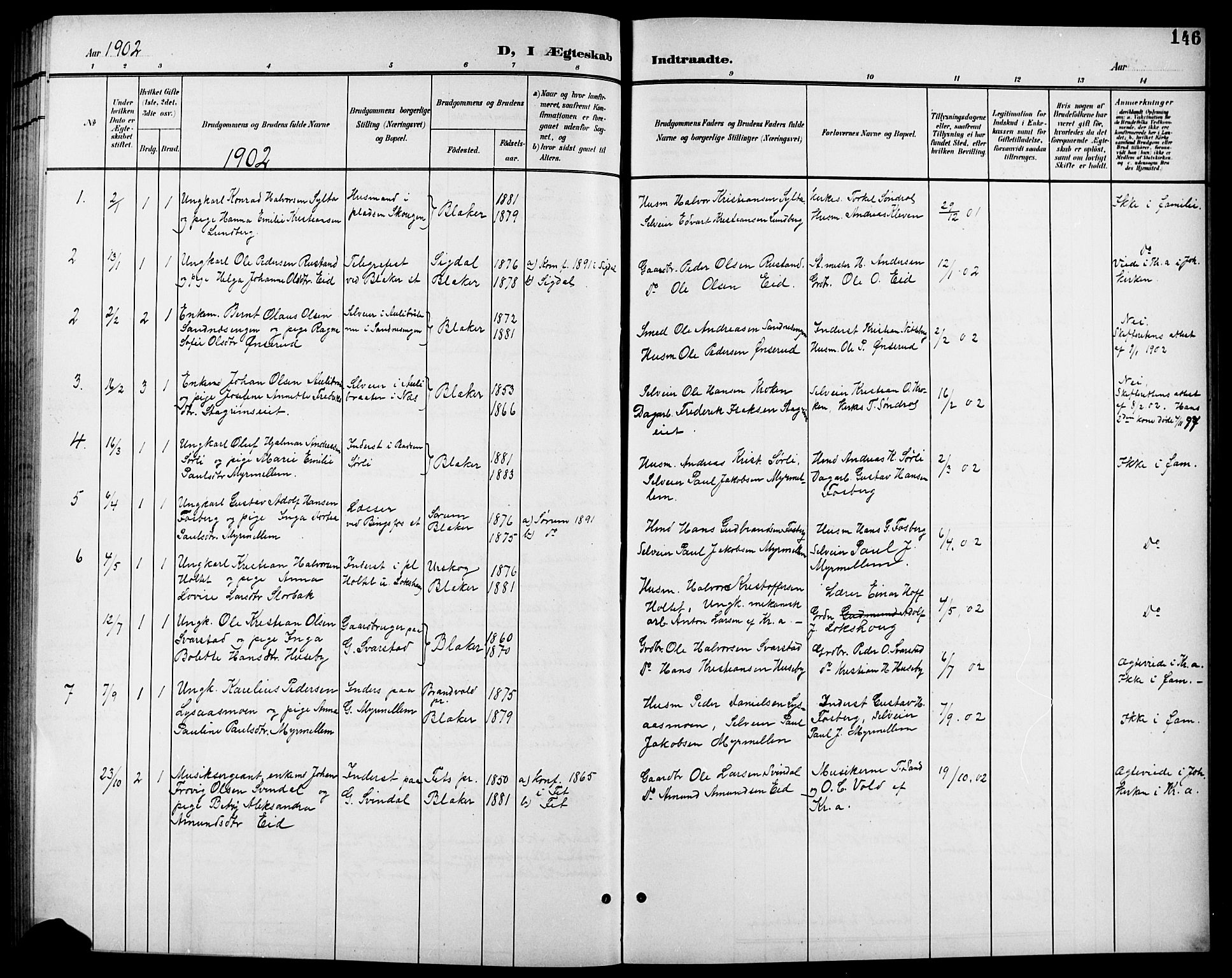 Aurskog prestekontor Kirkebøker, SAO/A-10304a/G/Gb/L0002: Parish register (copy) no. II 2, 1901-1926, p. 146