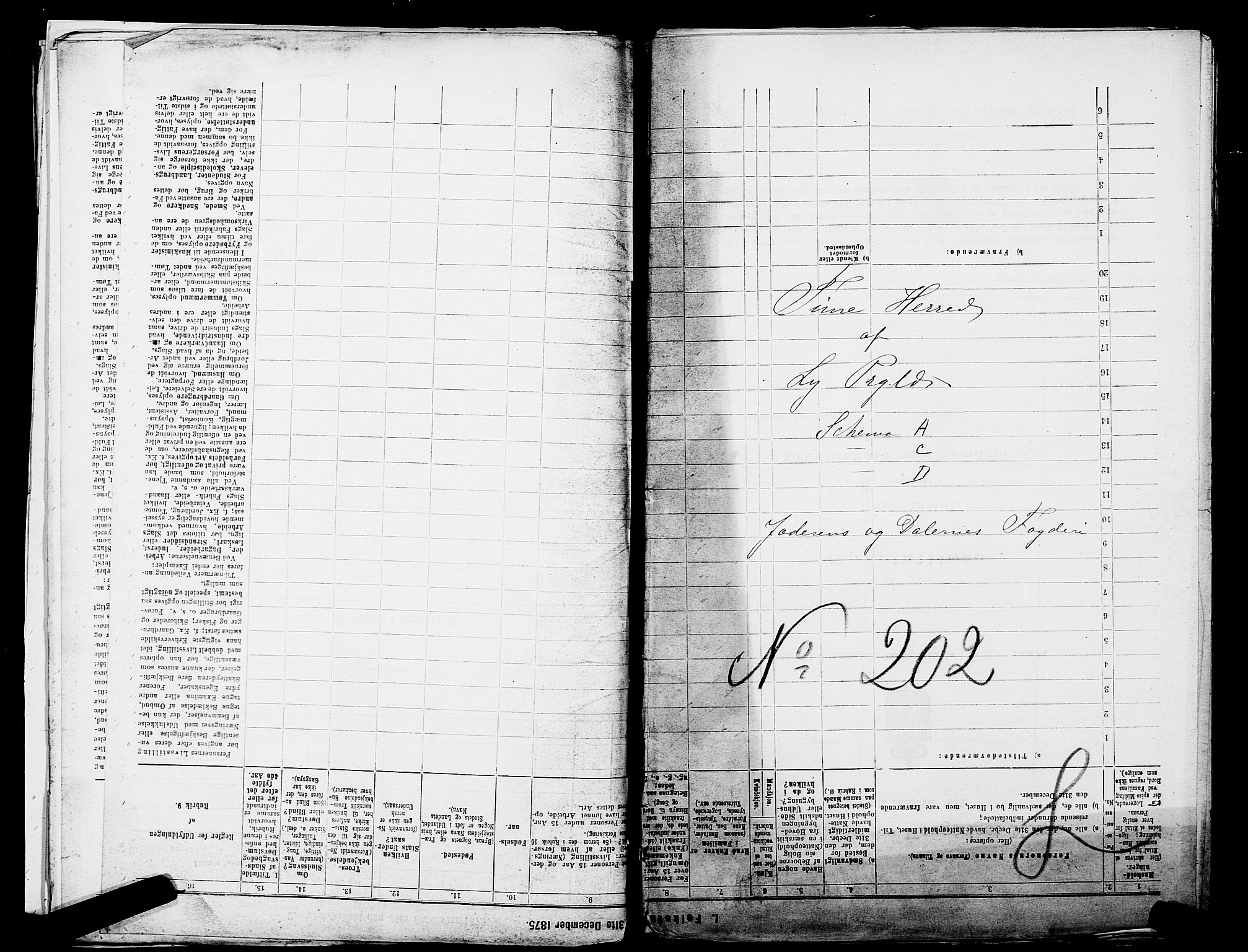 SAST, 1875 census for 1121P Lye, 1875, p. 1