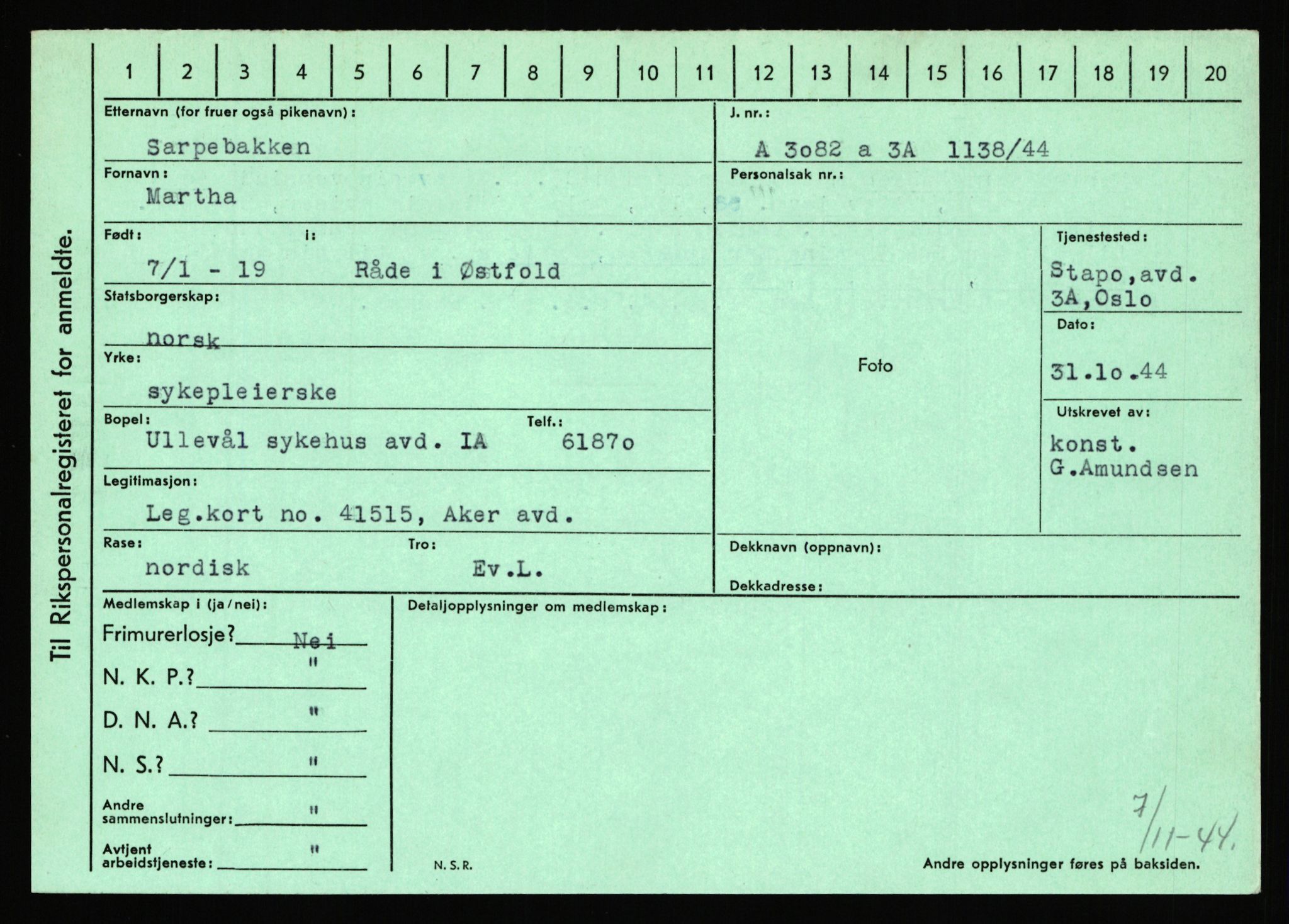 Statspolitiet - Hovedkontoret / Osloavdelingen, AV/RA-S-1329/C/Ca/L0013: Raa - Servold, 1943-1945, p. 4015