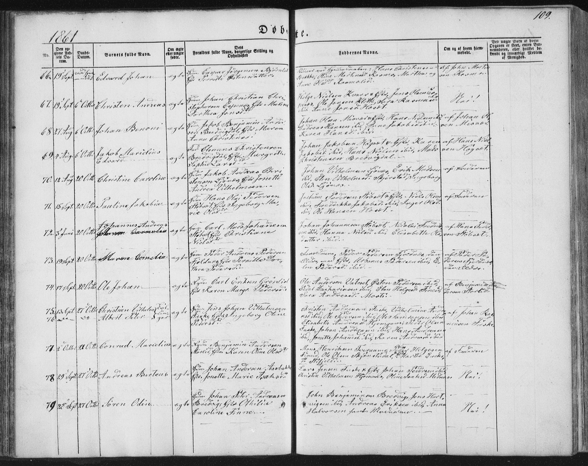 Ministerialprotokoller, klokkerbøker og fødselsregistre - Nordland, SAT/A-1459/852/L0738: Parish register (official) no. 852A08, 1849-1865, p. 109