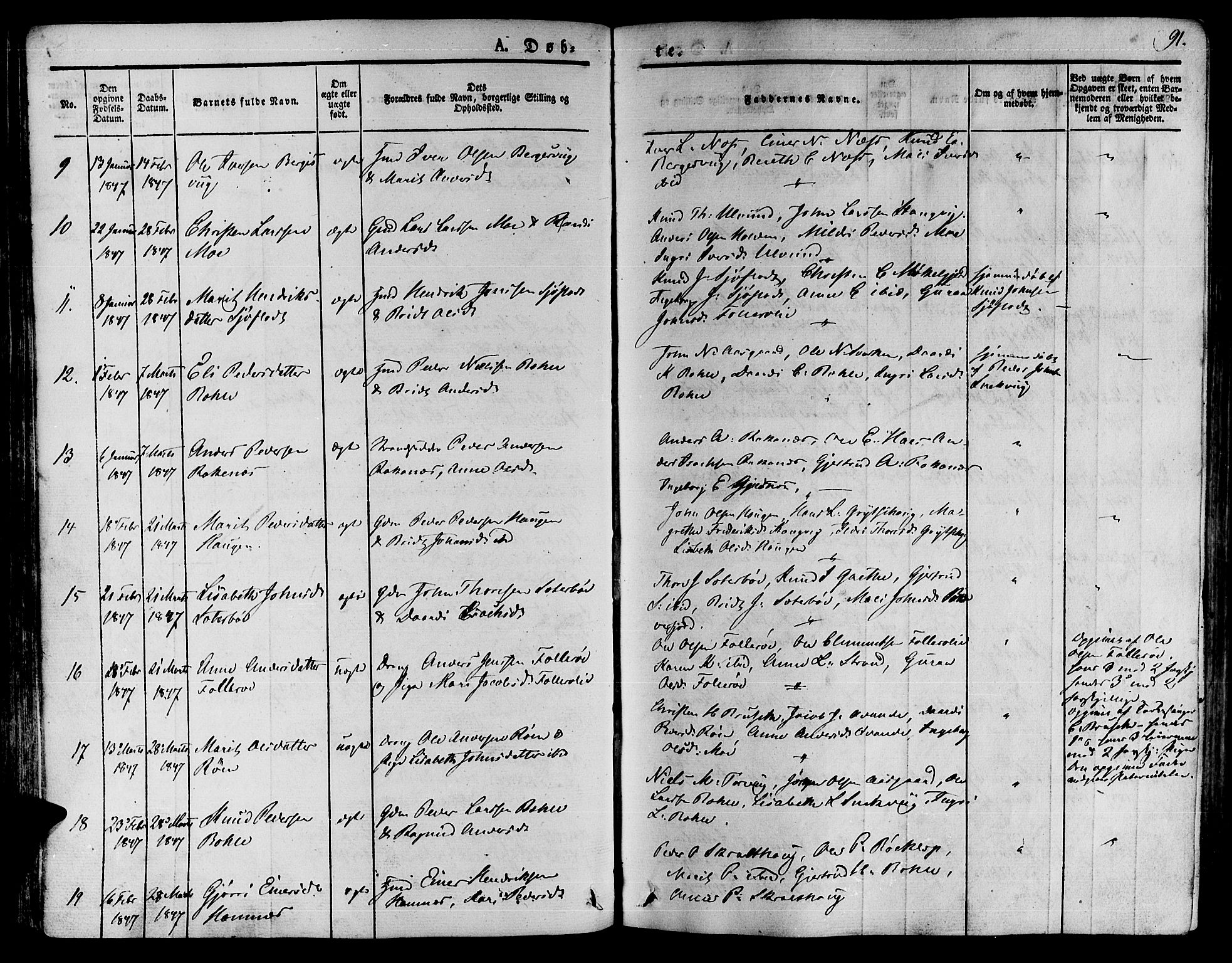 Ministerialprotokoller, klokkerbøker og fødselsregistre - Møre og Romsdal, AV/SAT-A-1454/592/L1024: Parish register (official) no. 592A03 /1, 1831-1849, p. 91