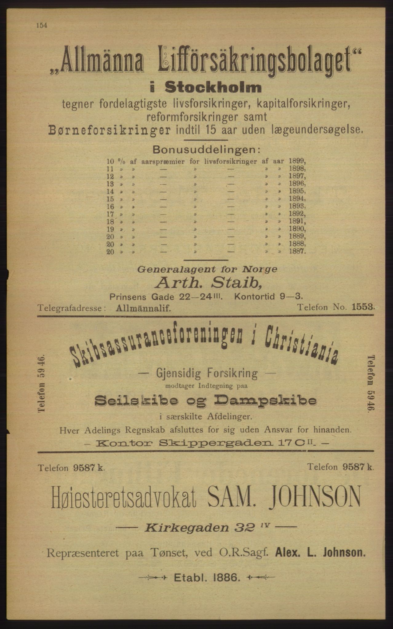 Kristiania/Oslo adressebok, PUBL/-, 1906, p. 154