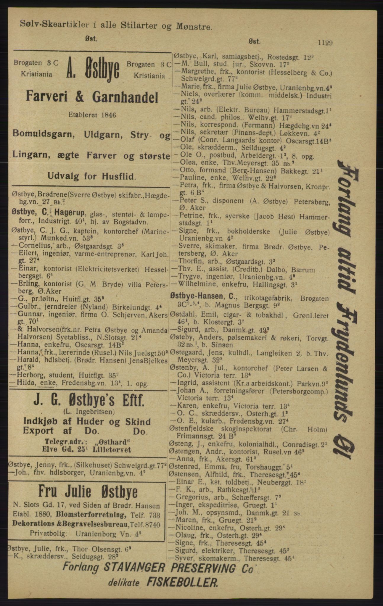 Kristiania/Oslo adressebok, PUBL/-, 1913, p. 1143