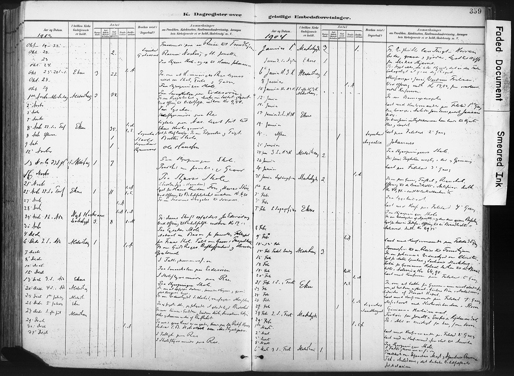 Ministerialprotokoller, klokkerbøker og fødselsregistre - Nord-Trøndelag, AV/SAT-A-1458/717/L0162: Parish register (official) no. 717A12, 1898-1923, p. 359