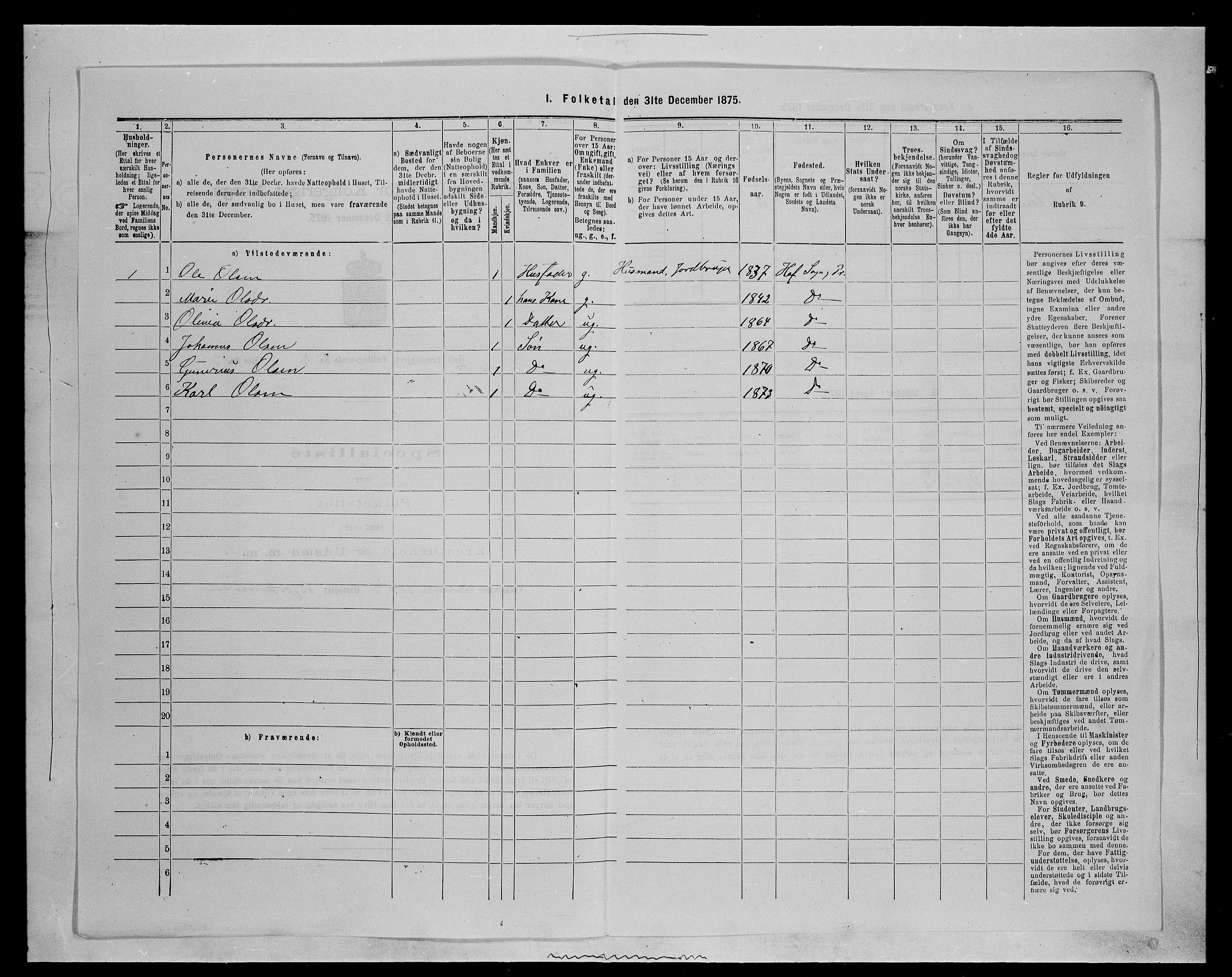 SAH, 1875 census for 0424P Hof, 1875, p. 687