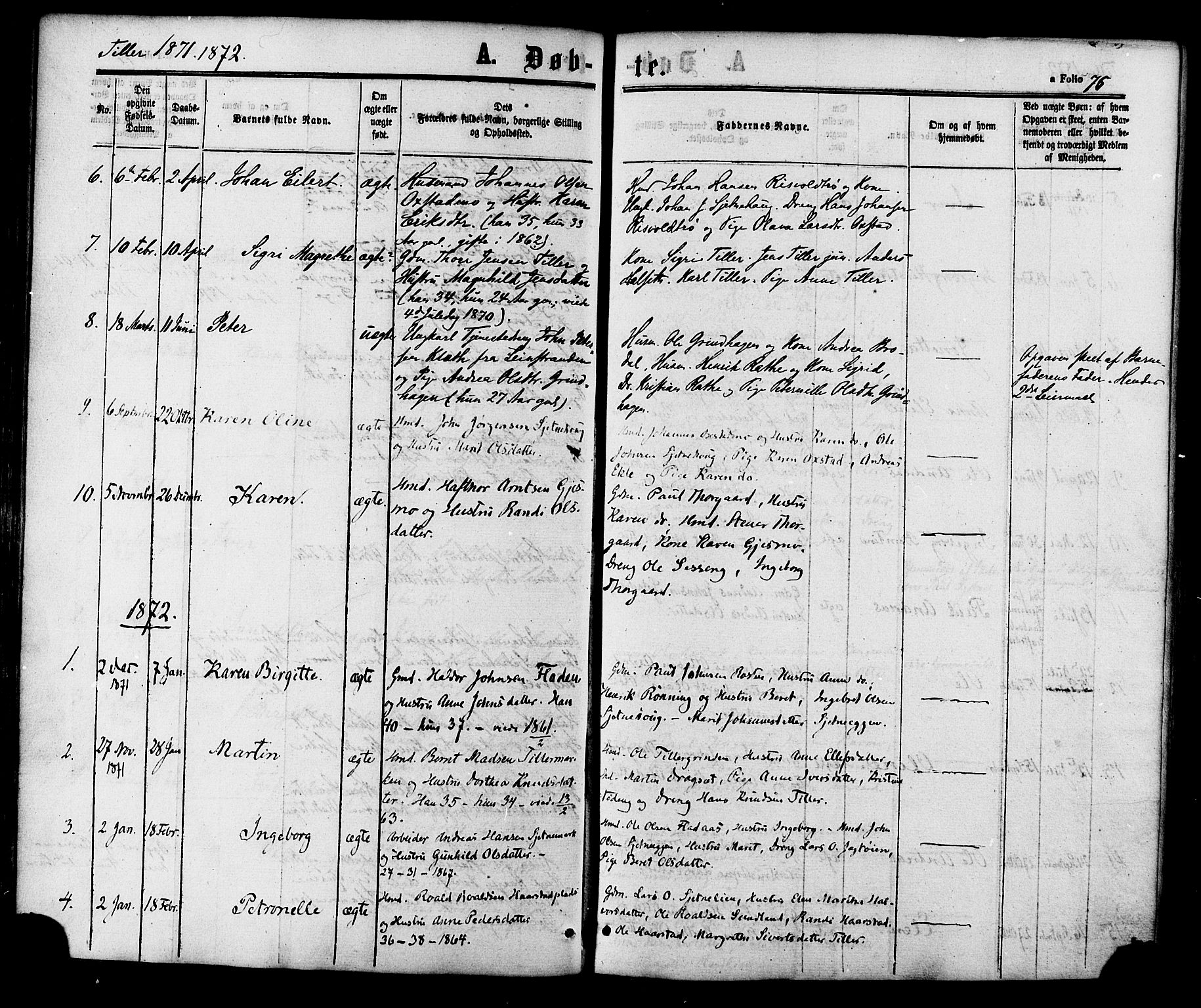 Ministerialprotokoller, klokkerbøker og fødselsregistre - Sør-Trøndelag, SAT/A-1456/618/L0443: Parish register (official) no. 618A06 /2, 1863-1879, p. 76
