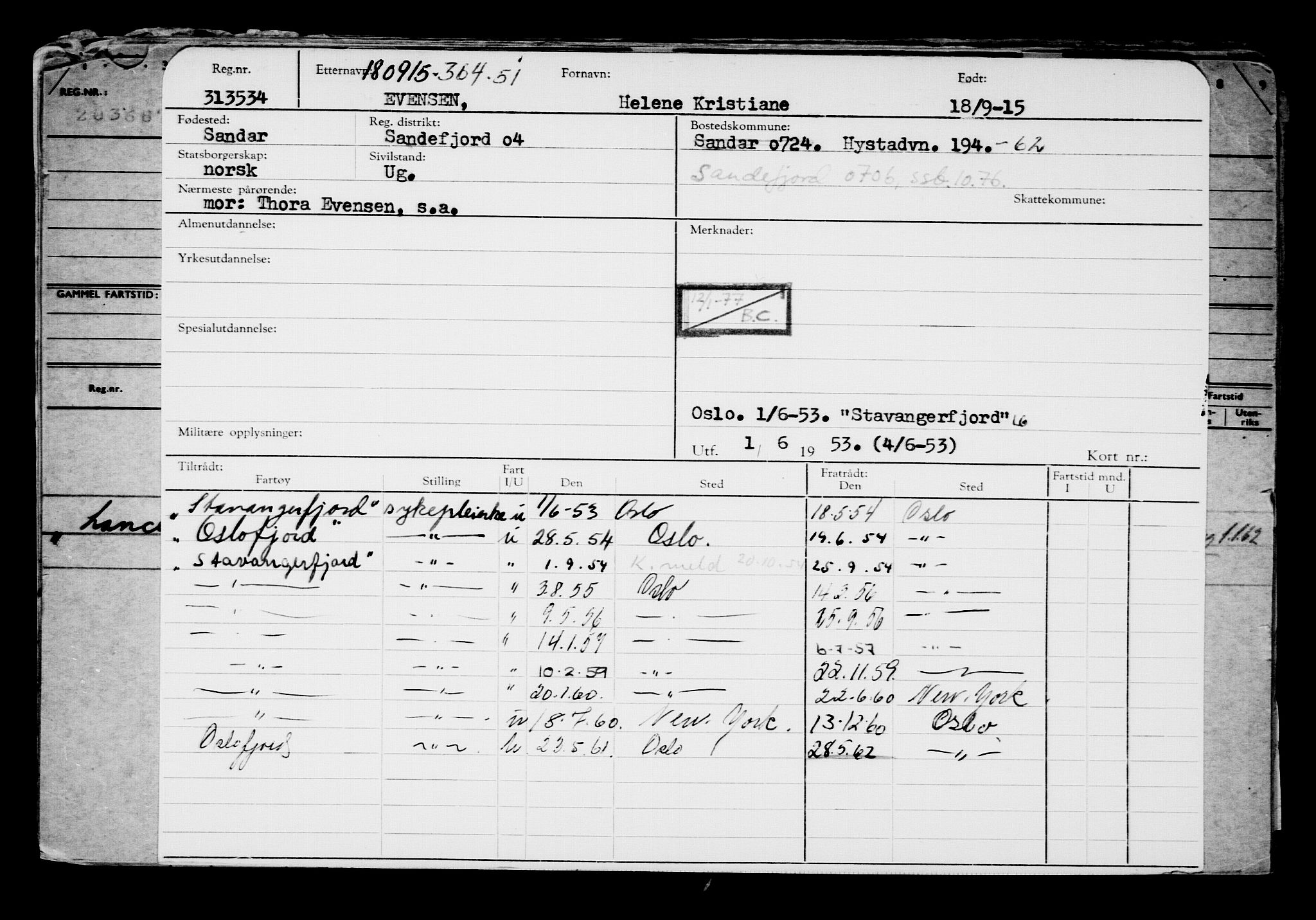 Direktoratet for sjømenn, AV/RA-S-3545/G/Gb/L0133: Hovedkort, 1915, p. 157