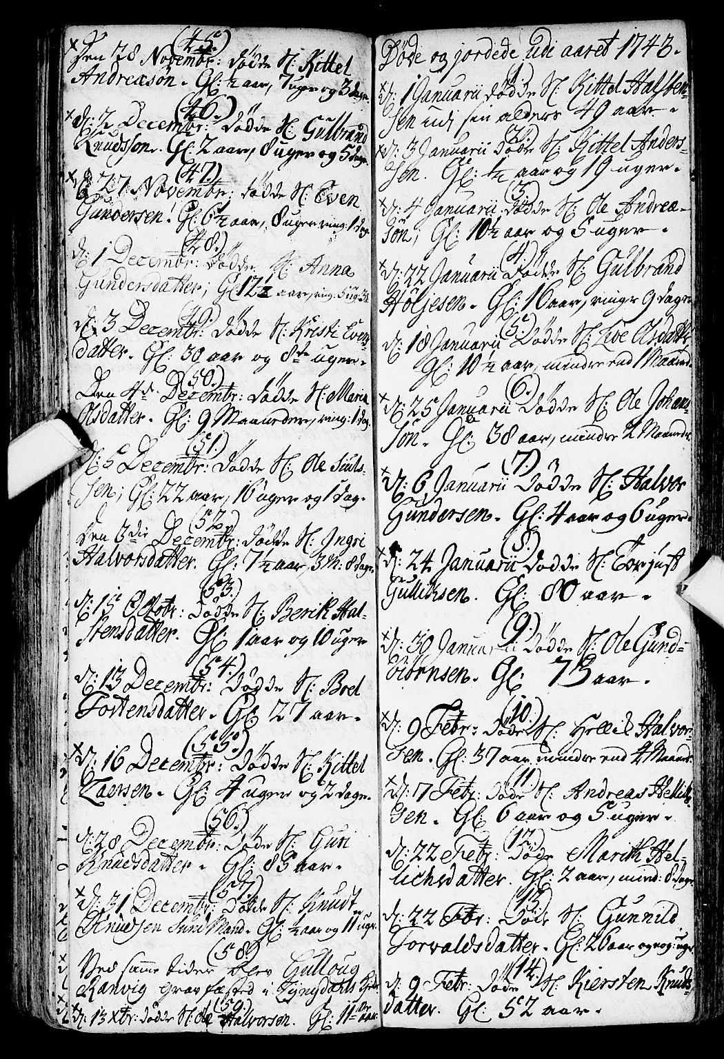 Flesberg kirkebøker, SAKO/A-18/F/Fa/L0002: Parish register (official) no. I 2, 1726-1747