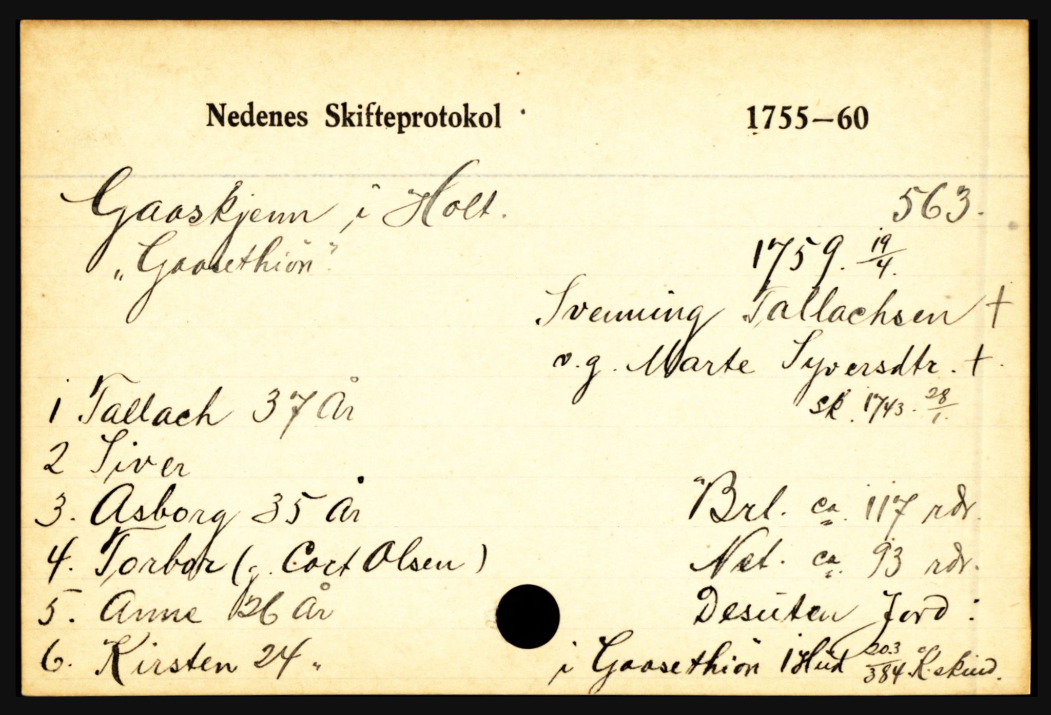 Nedenes sorenskriveri før 1824, AV/SAK-1221-0007/H, p. 10627