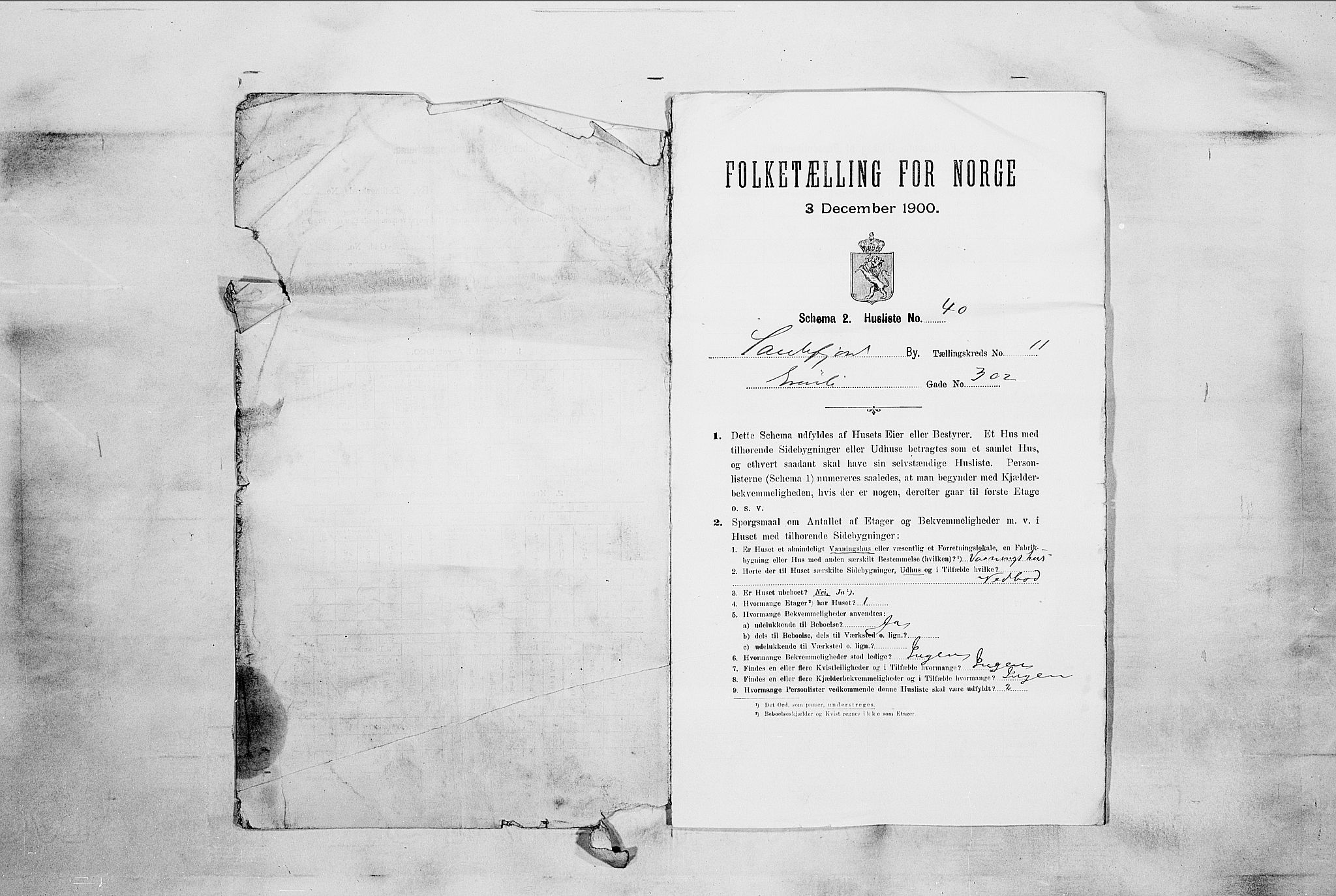 RA, 1900 census for Sandefjord, 1900, p. 2840