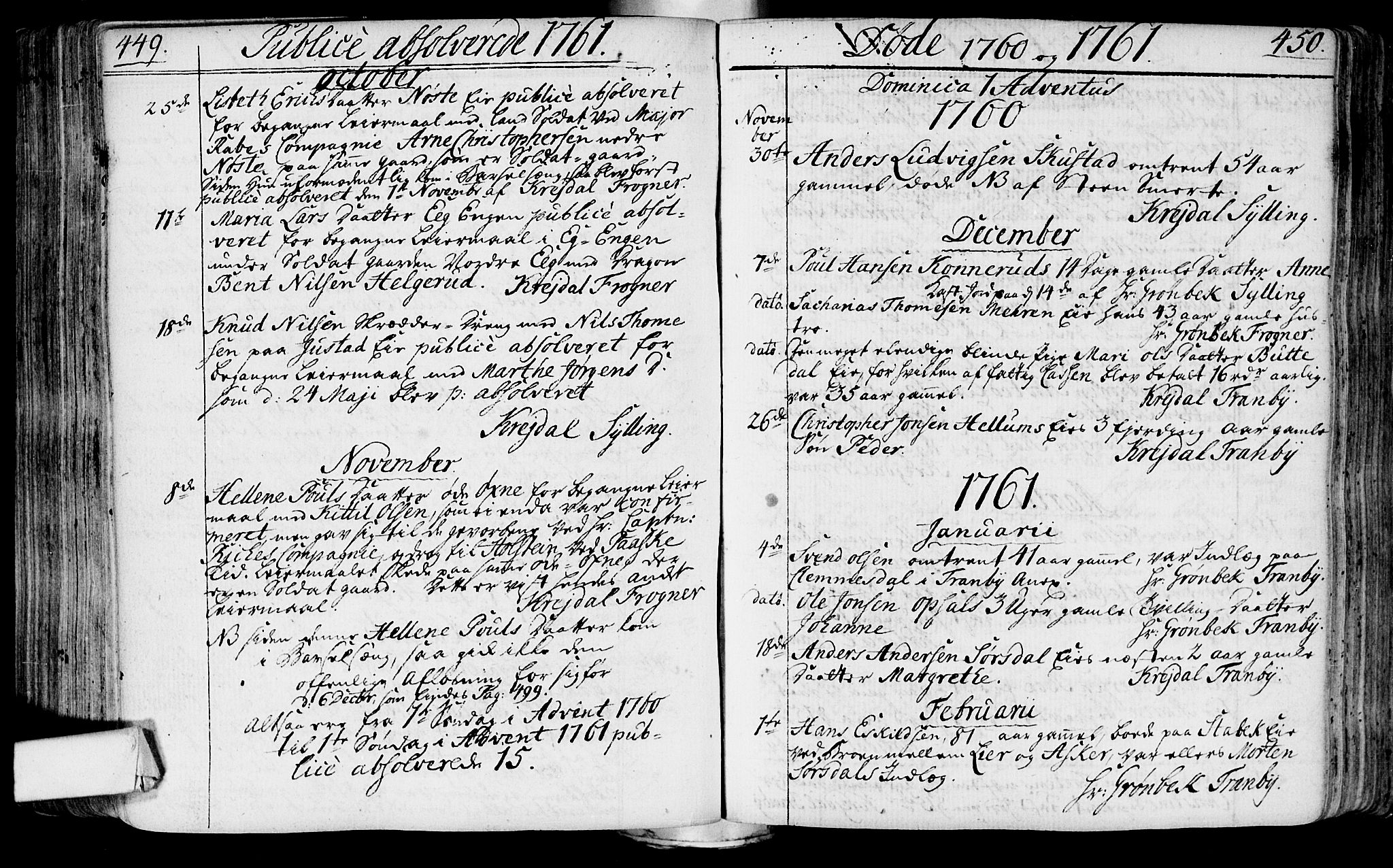 Lier kirkebøker, AV/SAKO-A-230/F/Fa/L0004: Parish register (official) no. I 4, 1749-1764, p. 449-450