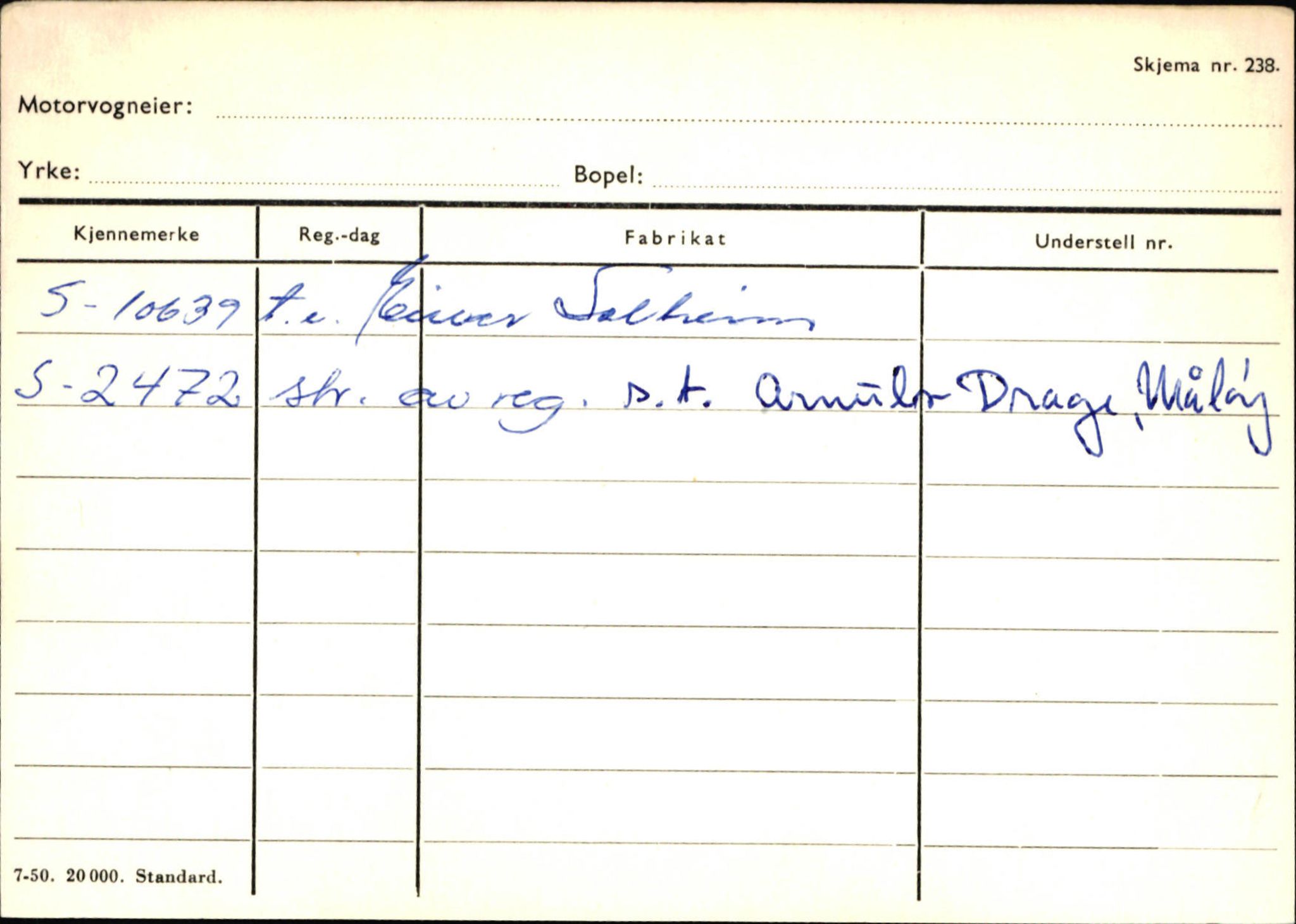 Statens vegvesen, Sogn og Fjordane vegkontor, AV/SAB-A-5301/4/F/L0144: Registerkort Vågsøy A-R, 1945-1975, p. 2206