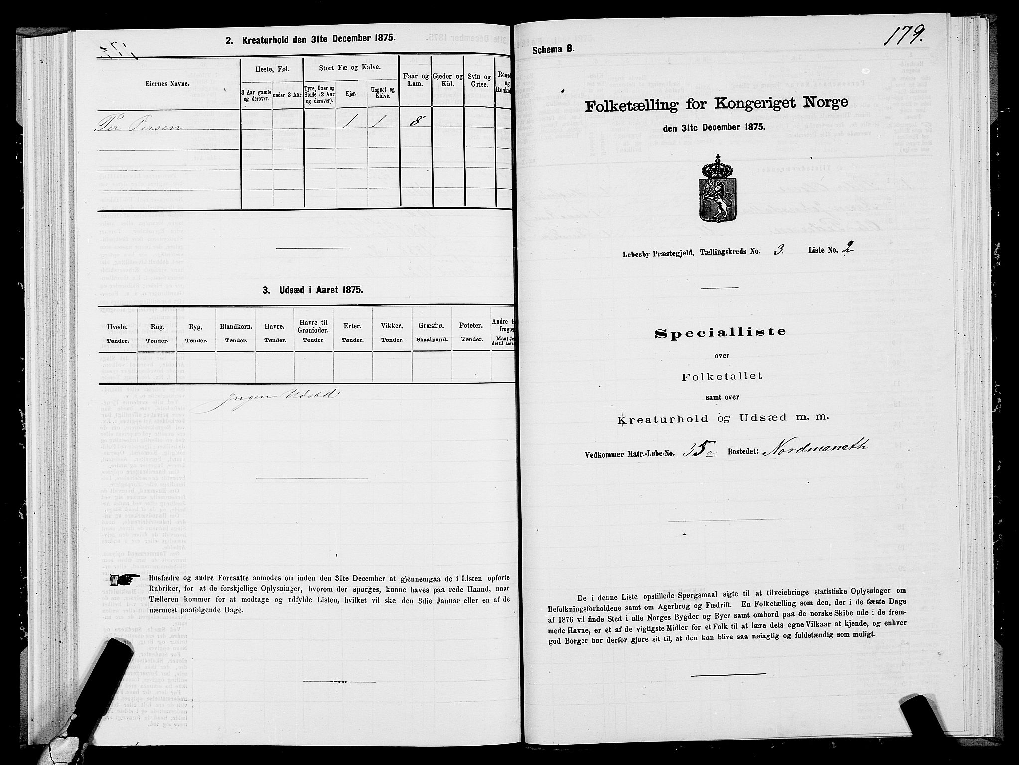 SATØ, 1875 census for 2022P Lebesby, 1875, p. 1179