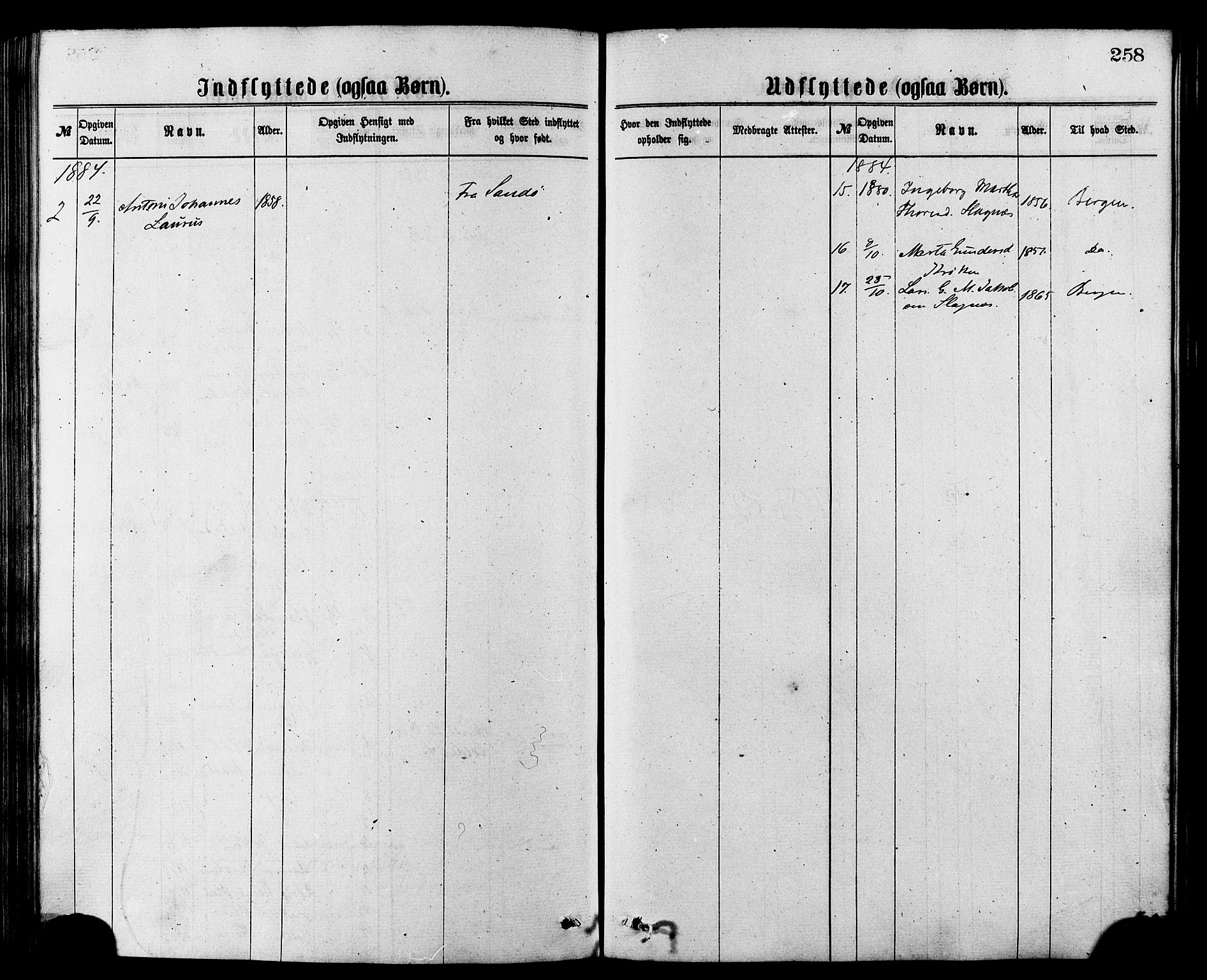 Ministerialprotokoller, klokkerbøker og fødselsregistre - Møre og Romsdal, AV/SAT-A-1454/501/L0007: Parish register (official) no. 501A07, 1868-1884, p. 258