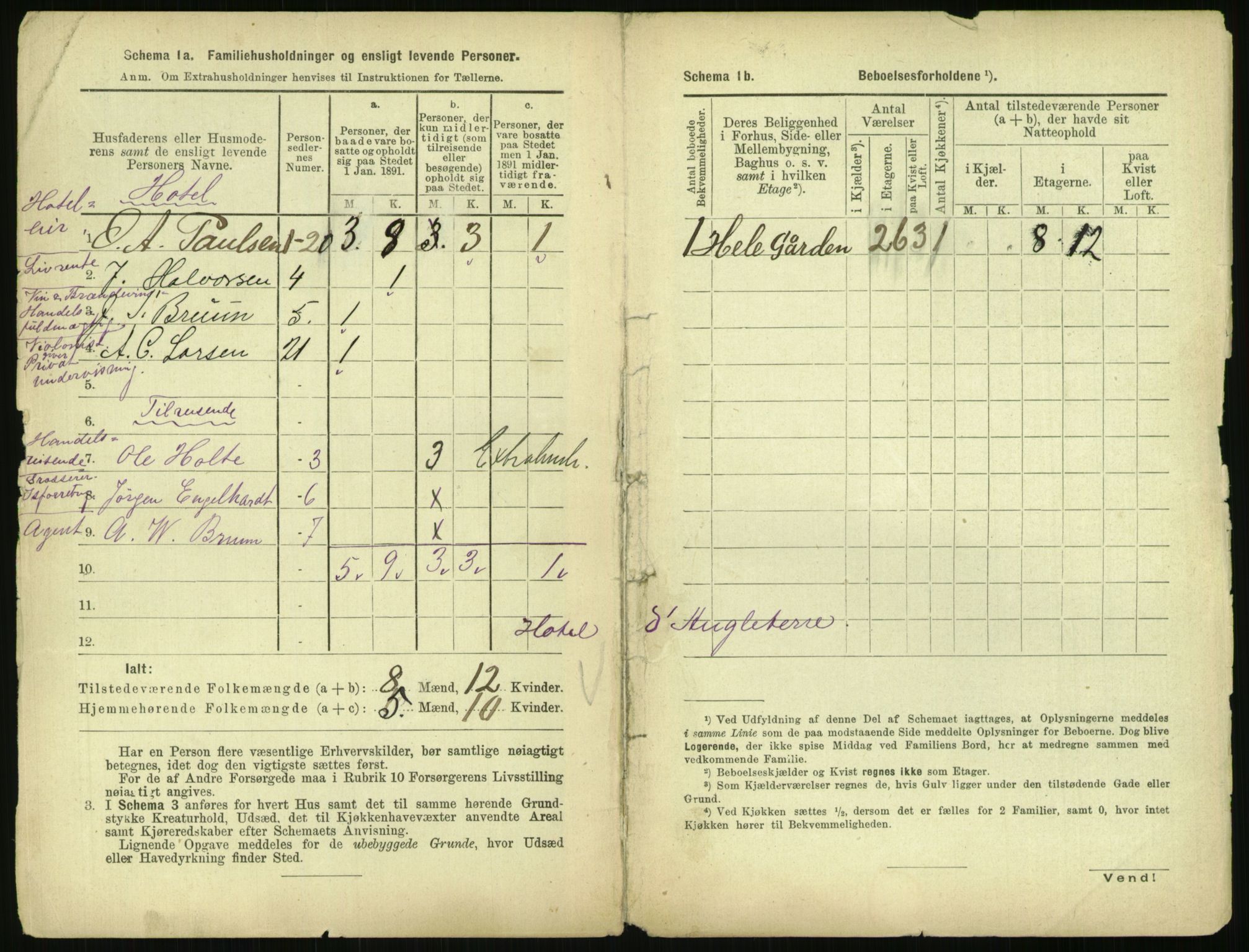 RA, 1891 census for 0301 Kristiania, 1891, p. 13045