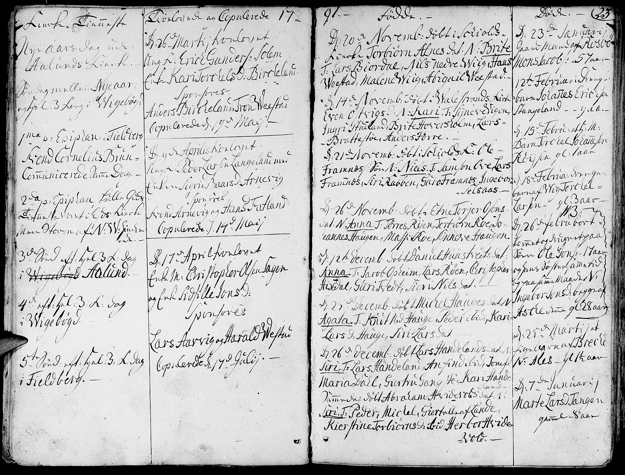 Fjelberg sokneprestembete, SAB/A-75201/H/Haa: Parish register (official) no. A 3, 1788-1815, p. 23