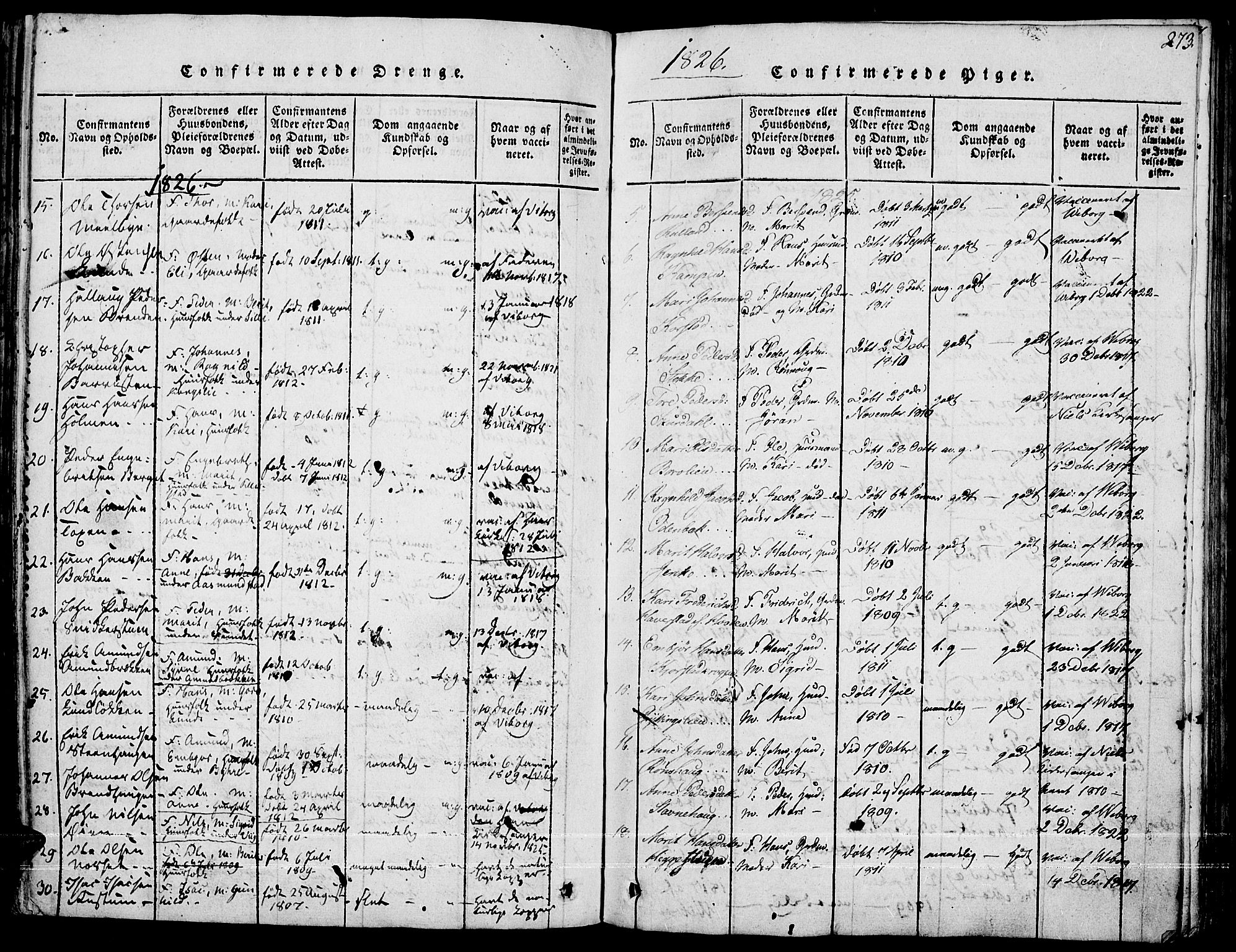 Fron prestekontor, SAH/PREST-078/H/Ha/Haa/L0002: Parish register (official) no. 2, 1816-1827, p. 273